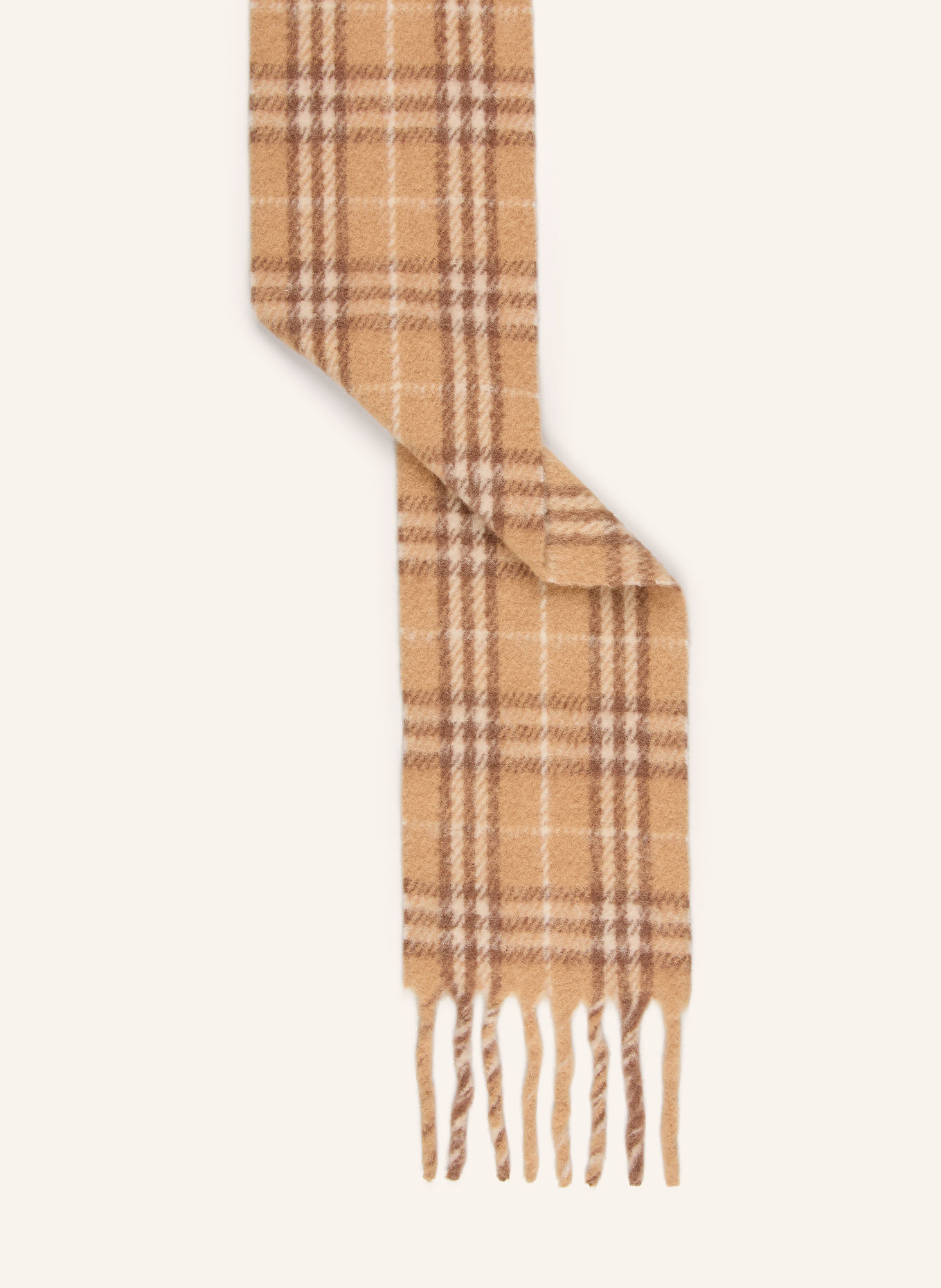 BURBERRY Tørklæde med alpaka: LYSEBRUN / MØRKEBRUN / CREME