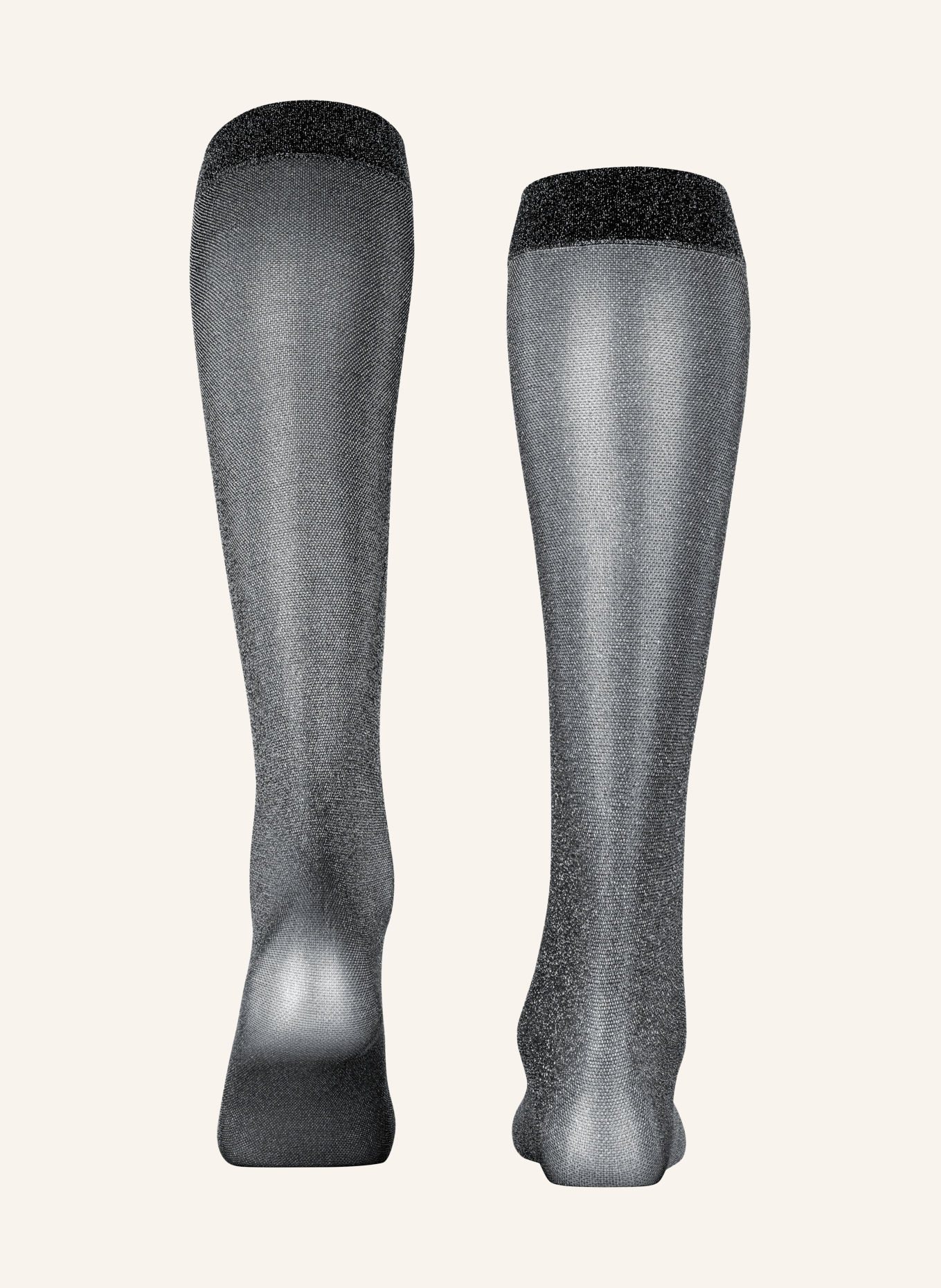 FALKE Fein-Kniestrümpfe GLITTER KH mit Glitzergarn: 3103 BL./SILVER