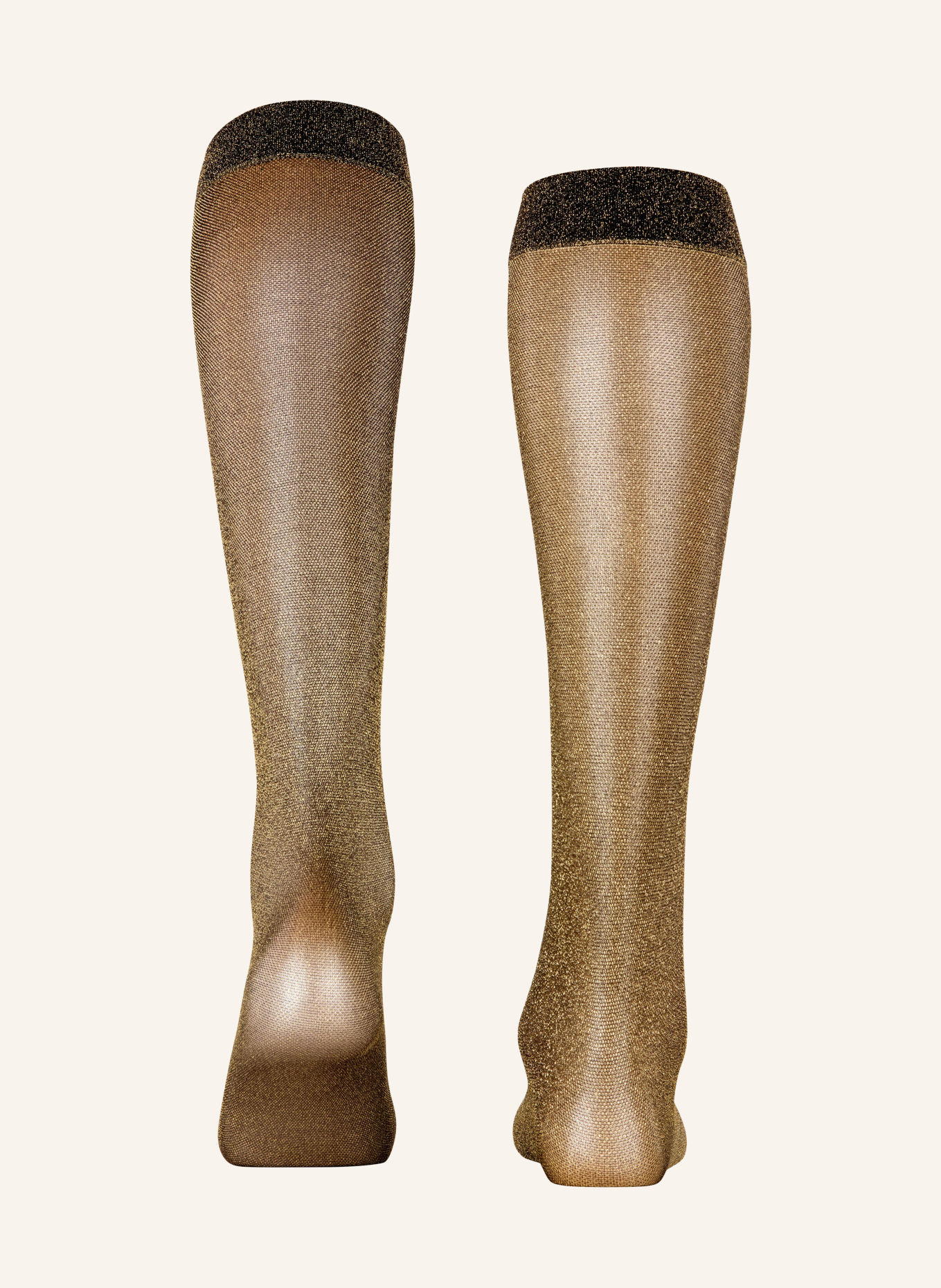 FALKE Fein-Kniestrümpfe GLITTER KH mit Glitzergarn: 3335 BL./GOLD