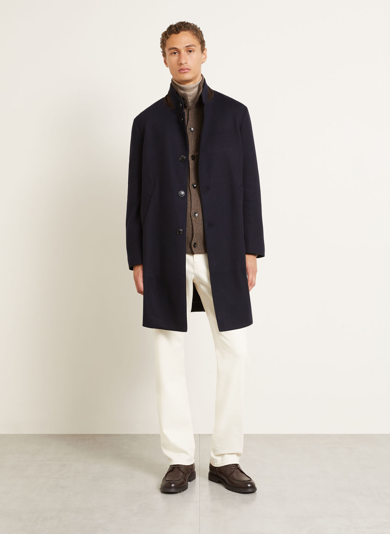 manzoni 24 Mantel mit Cashmere: DUNKELBLAU