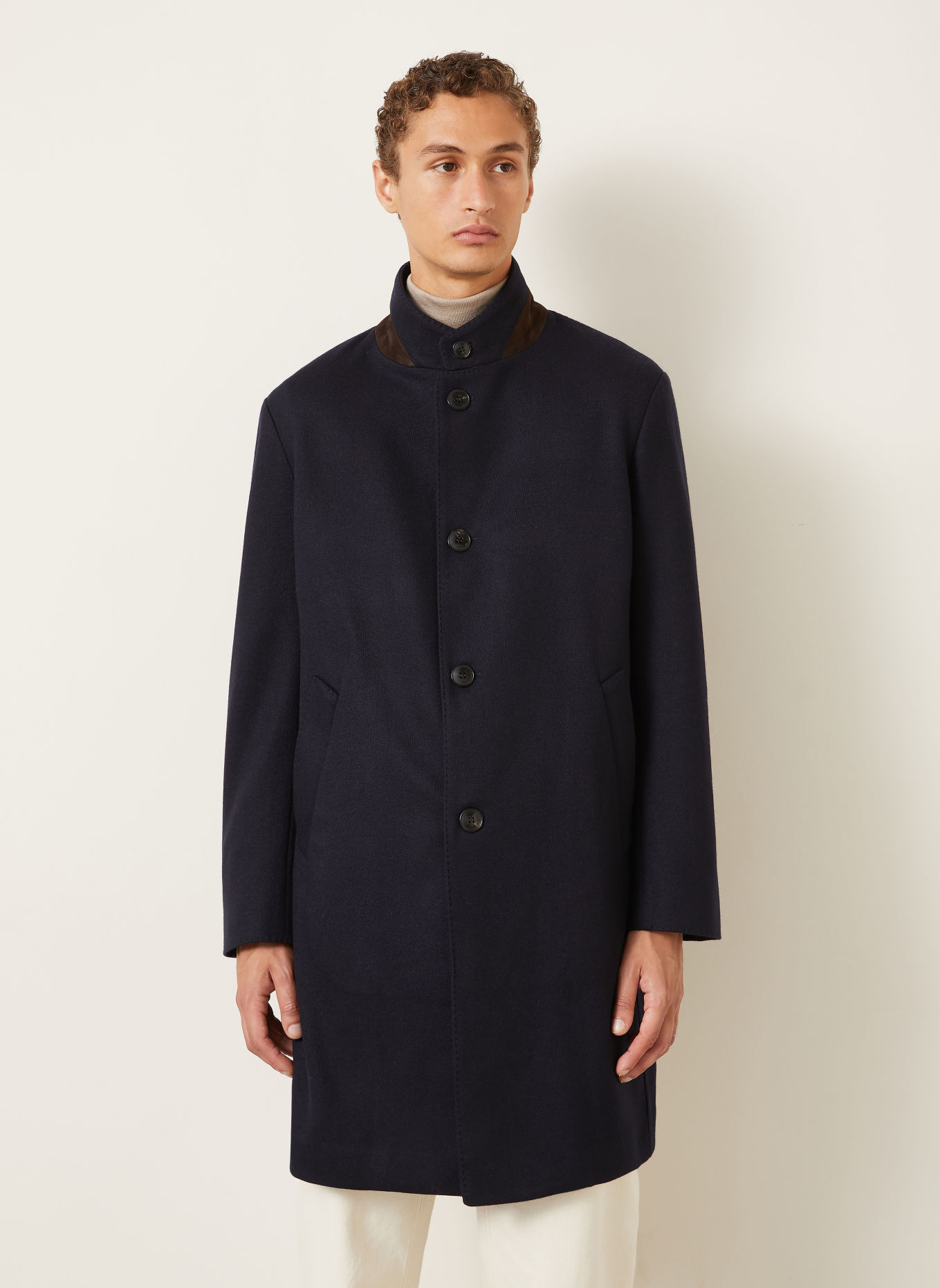 manzoni 24 Mantel mit Cashmere: DUNKELBLAU