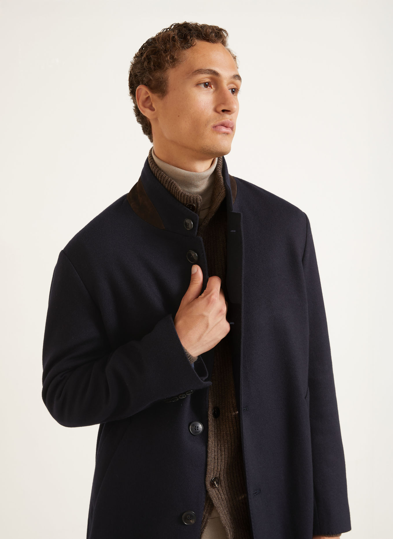 manzoni 24 Mantel mit Cashmere: DUNKELBLAU