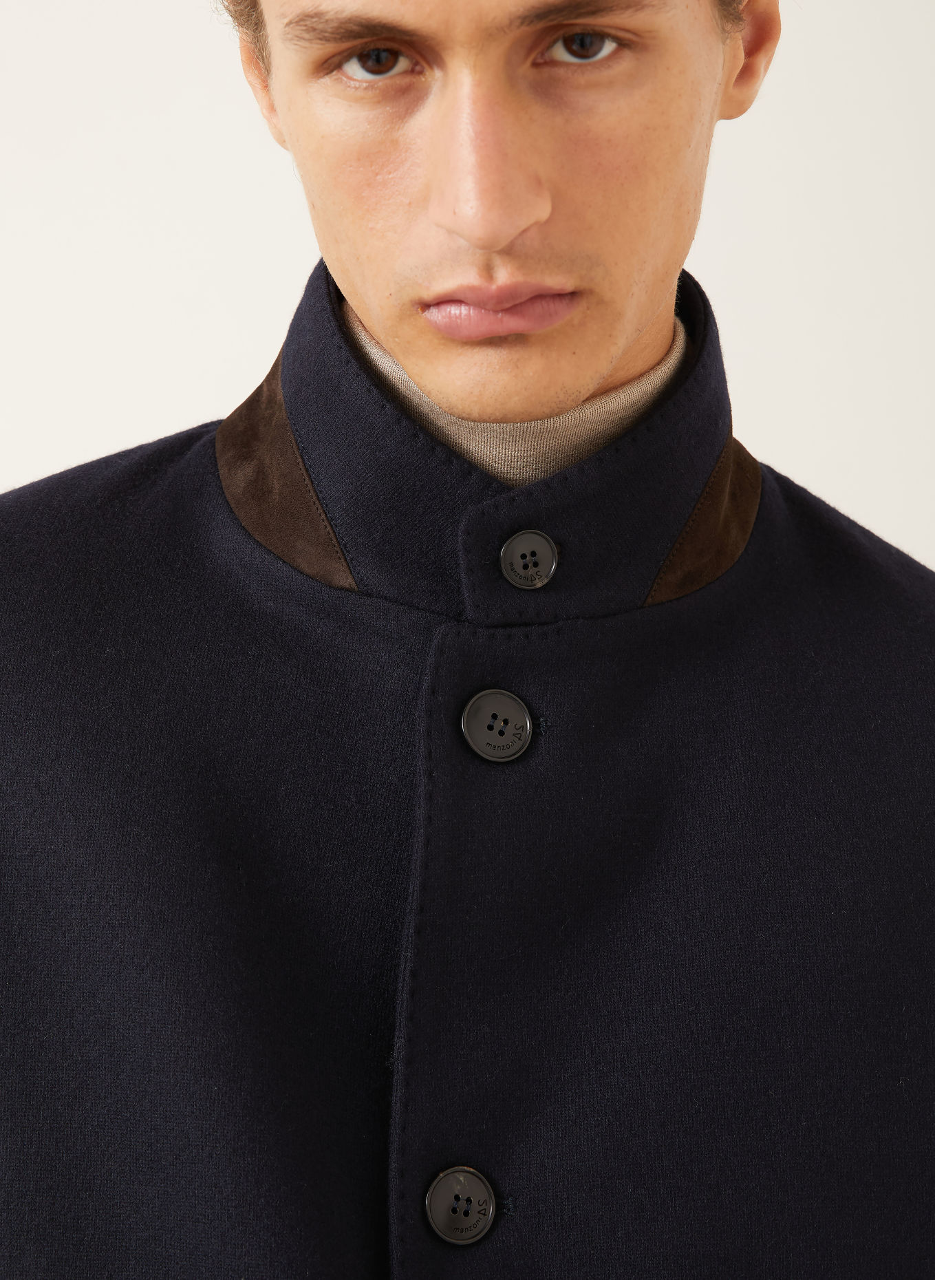 manzoni 24 Mantel mit Cashmere: DUNKELBLAU