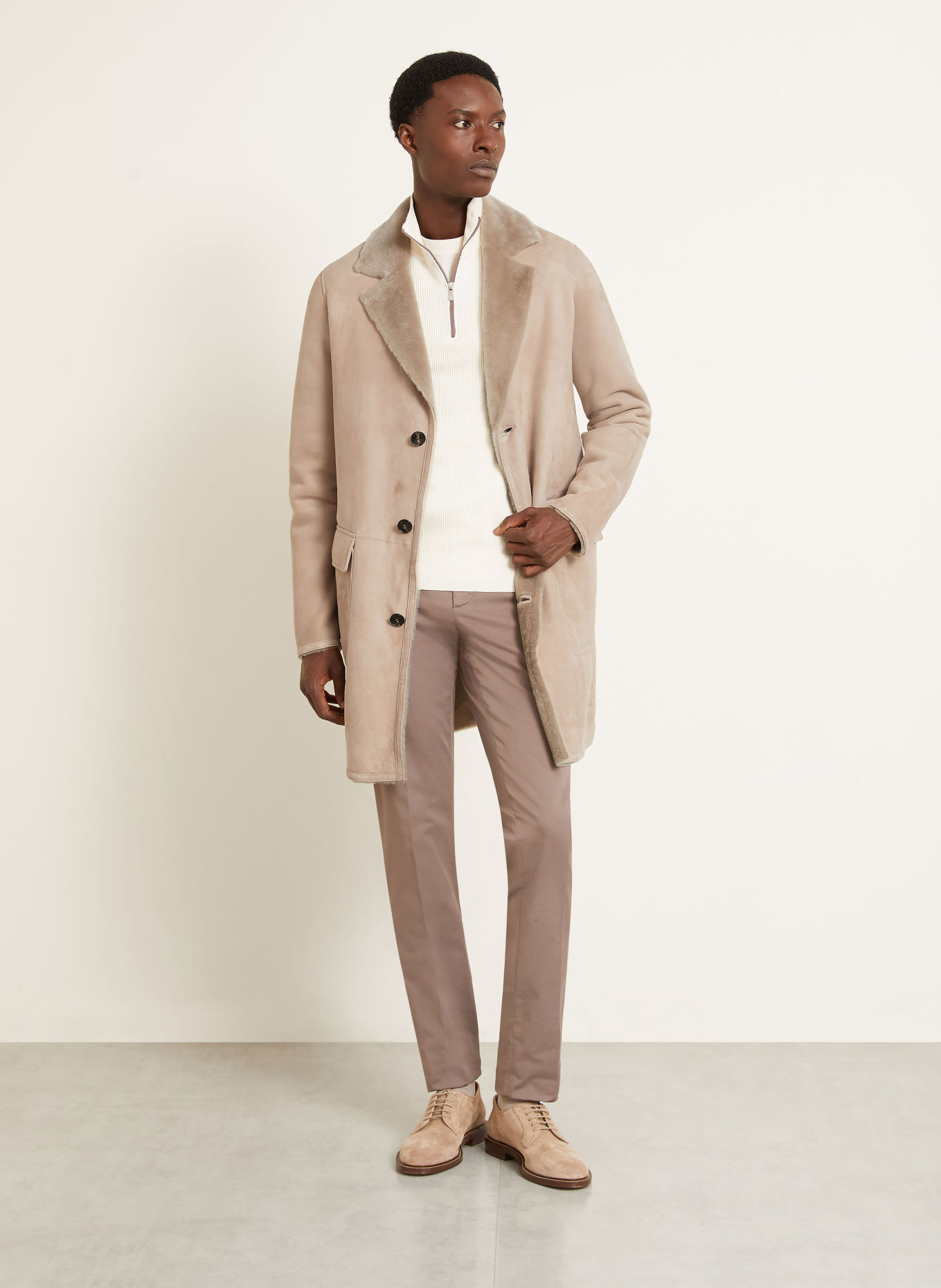 manzoni 24 Leren jas: BEIGE