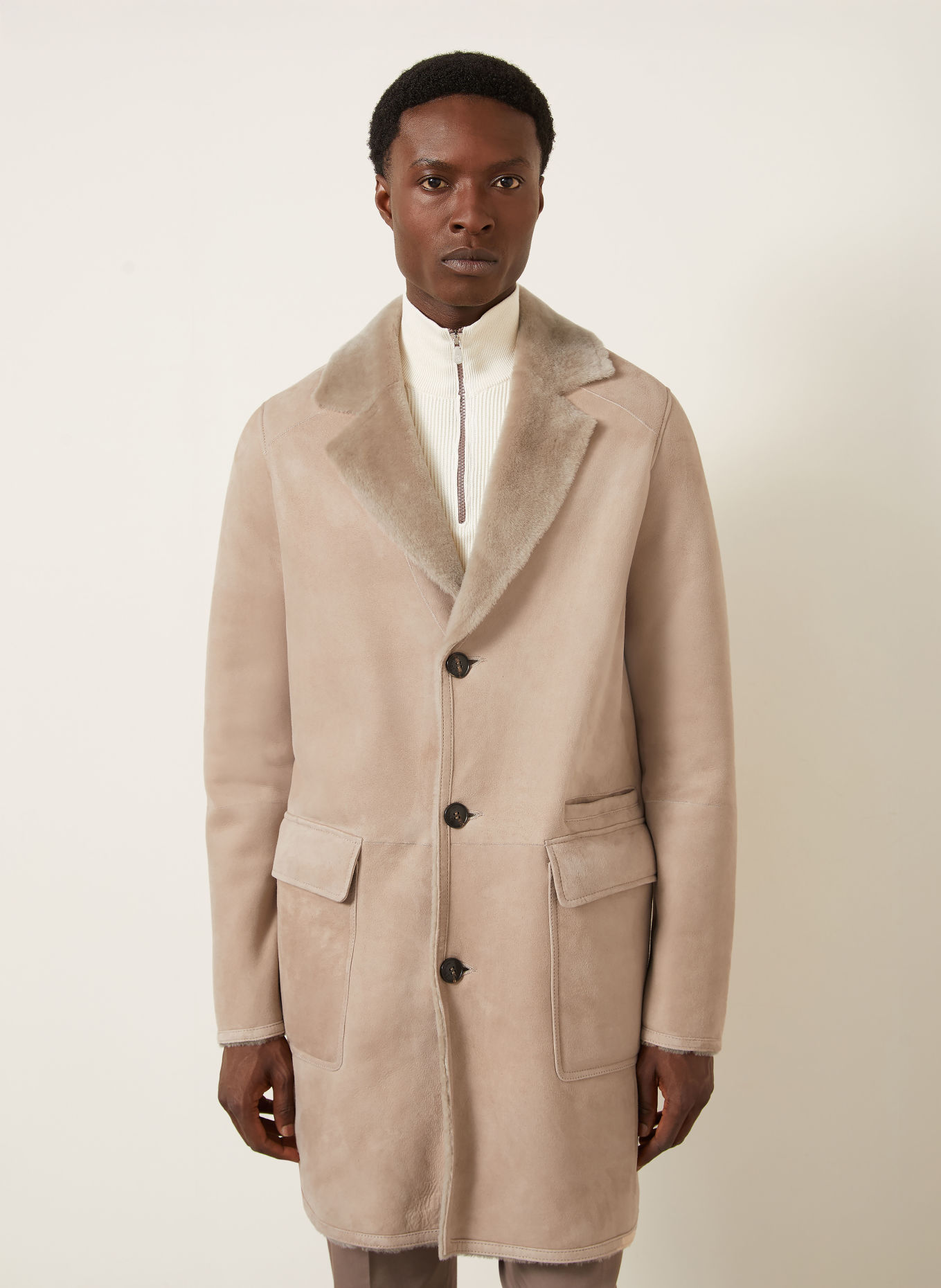 manzoni 24 Leren jas: BEIGE