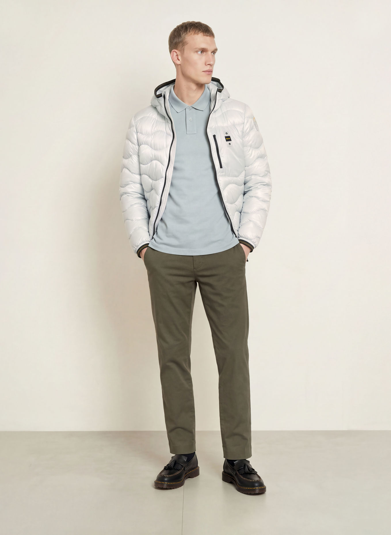 Blauer Daunenjacke WAVE: HELLBLAU