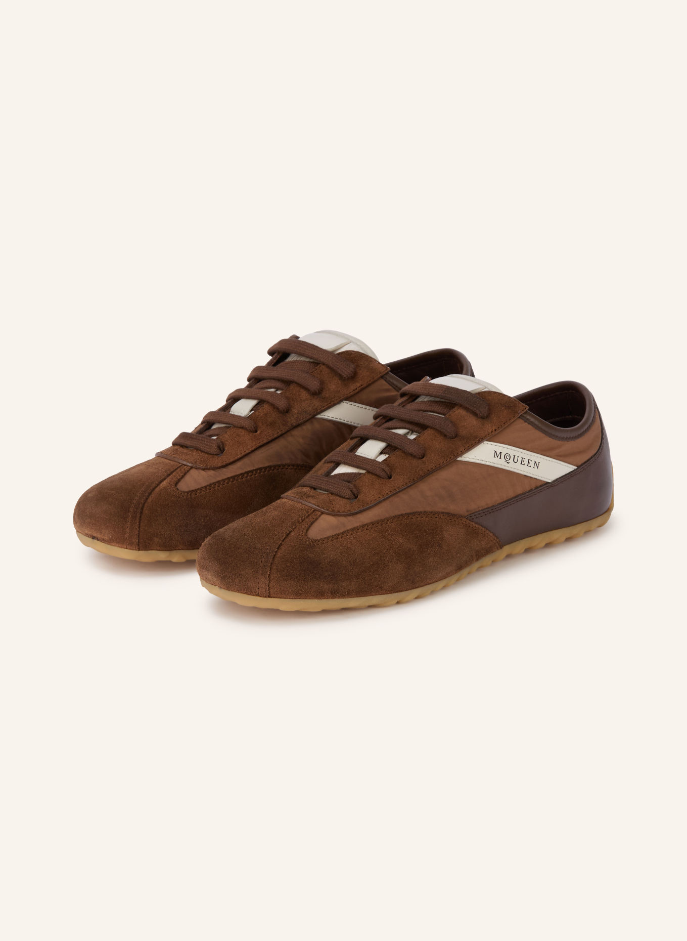McQUEEN Sneaker BOXE: BRAUN / DUNKELBRAUN / CREME
