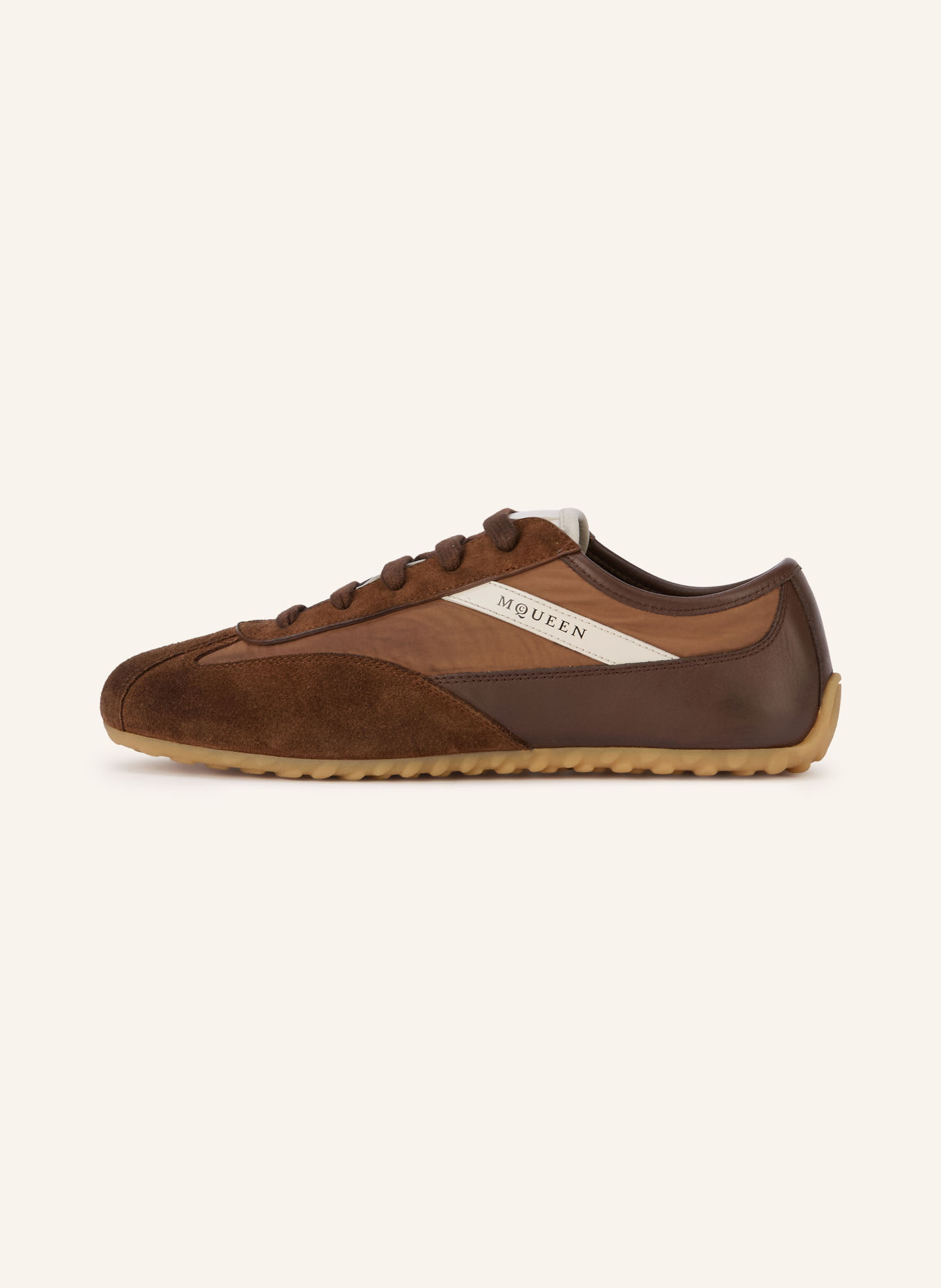 McQUEEN Sneaker BOXE: BRAUN / DUNKELBRAUN / CREME