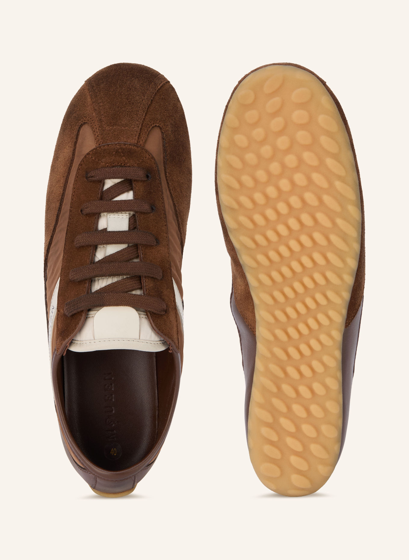 McQUEEN Sneaker BOXE: BRAUN / DUNKELBRAUN / CREME