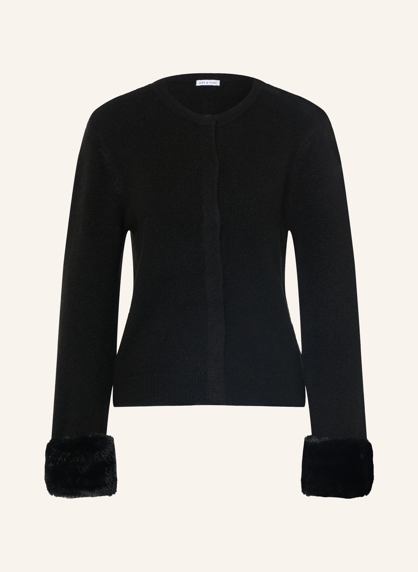 MRS & HUGS Gilet en fausse fourrure: NOIR