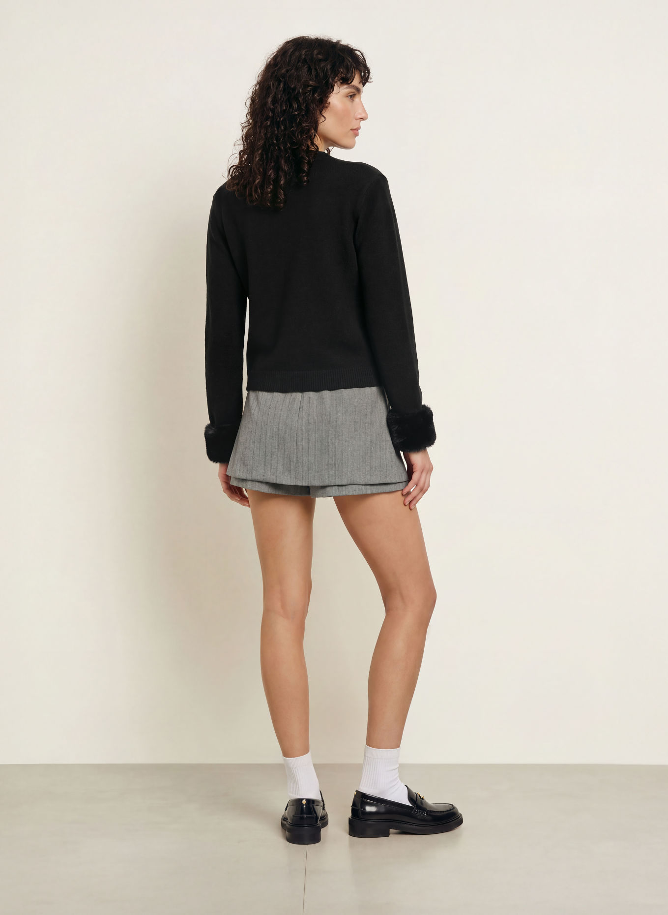 MRS & HUGS Gilet en fausse fourrure: NOIR