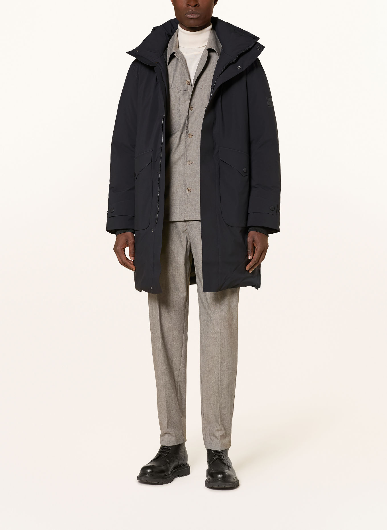 Marc O'Polo Down coat with removable hood: BLACK