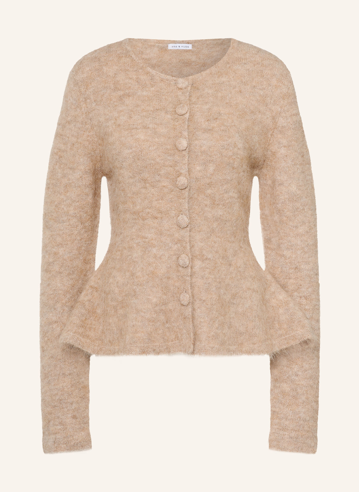MRS & HUGS Cardigan with alpaca: BEIGE