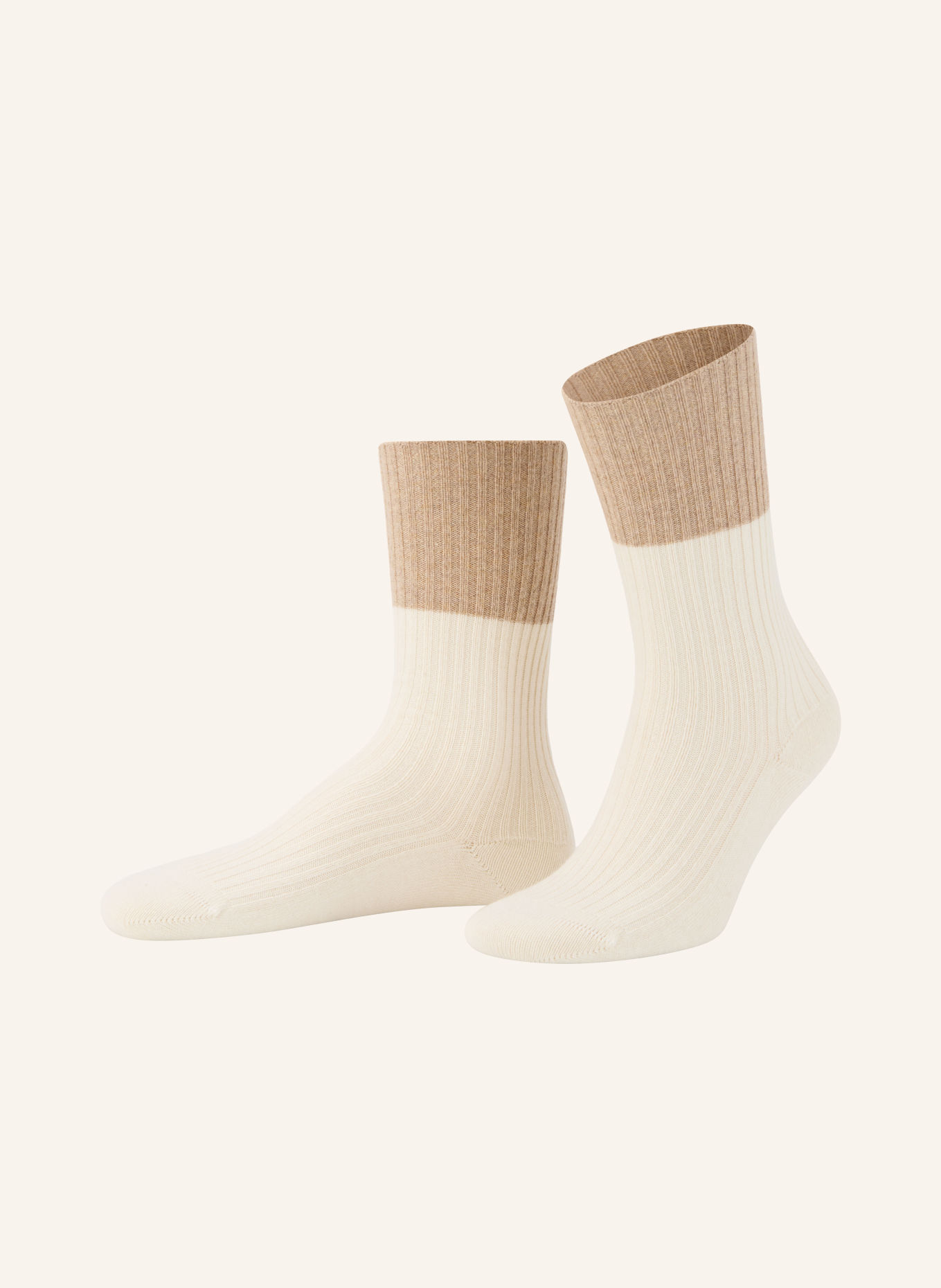 FALKE COSY WOOL Socks with Glitter Yarn: 2040 off-white
