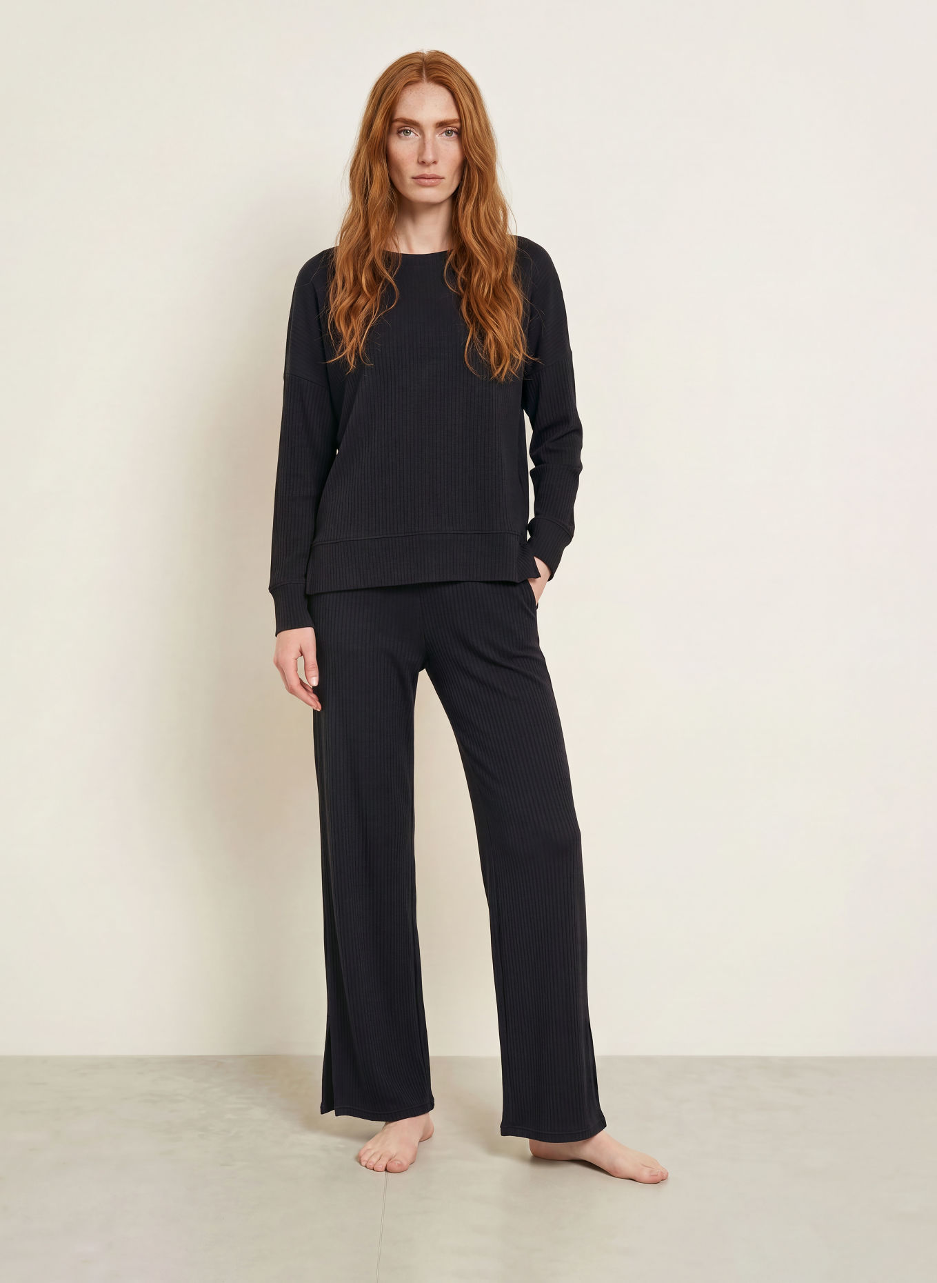 CALIDA Schlafhose FEMININE LOUNGE: SCHWARZ