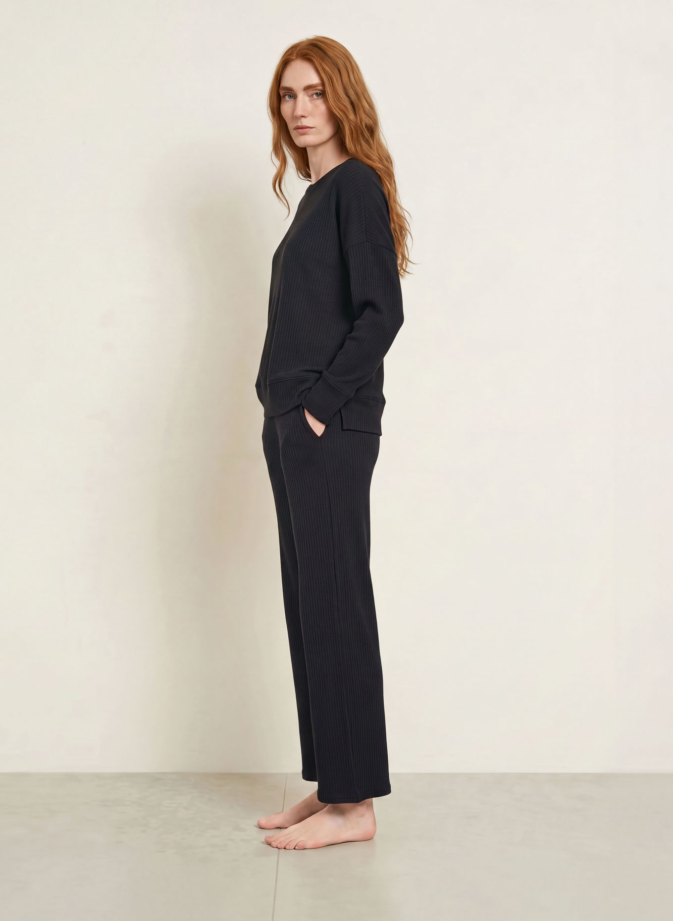 CALIDA Schlafhose FEMININE LOUNGE: SCHWARZ