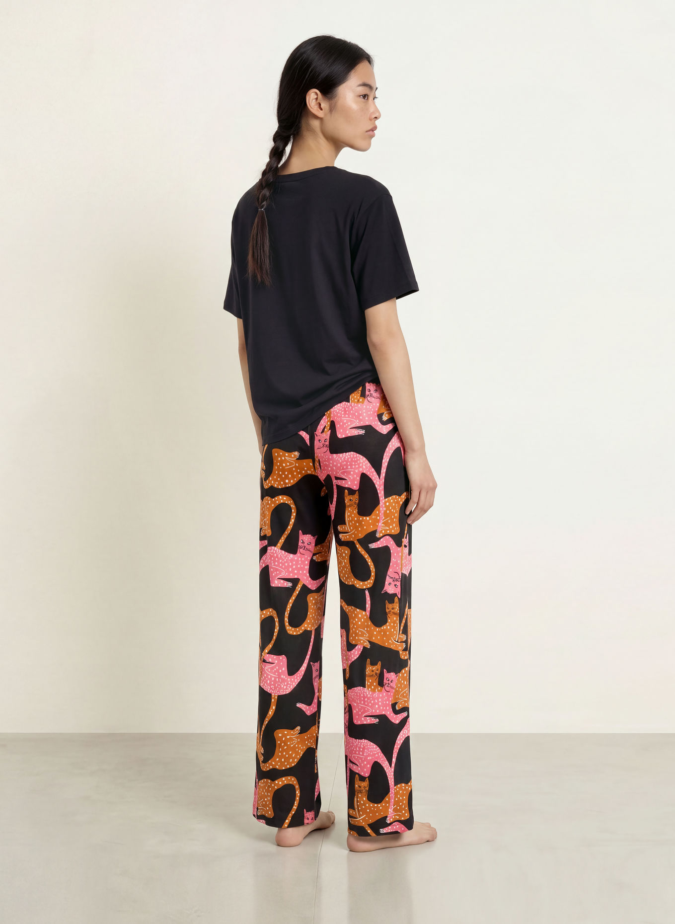 CALIDA Pyjamabroek SLEEP OVER M&M: ZWART / CAMEL / ROZE