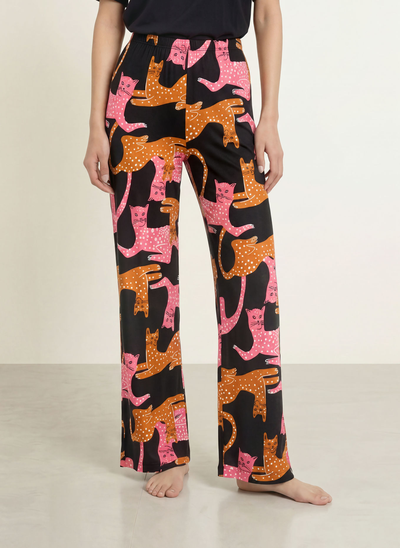 CALIDA Pyjamabroek SLEEP OVER M&M: ZWART / CAMEL / ROZE