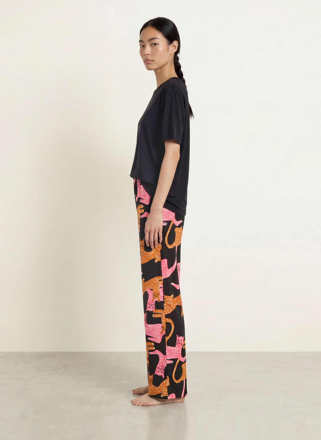 CALIDA Pyjamabroek SLEEP OVER M&M: ZWART / CAMEL / ROZE