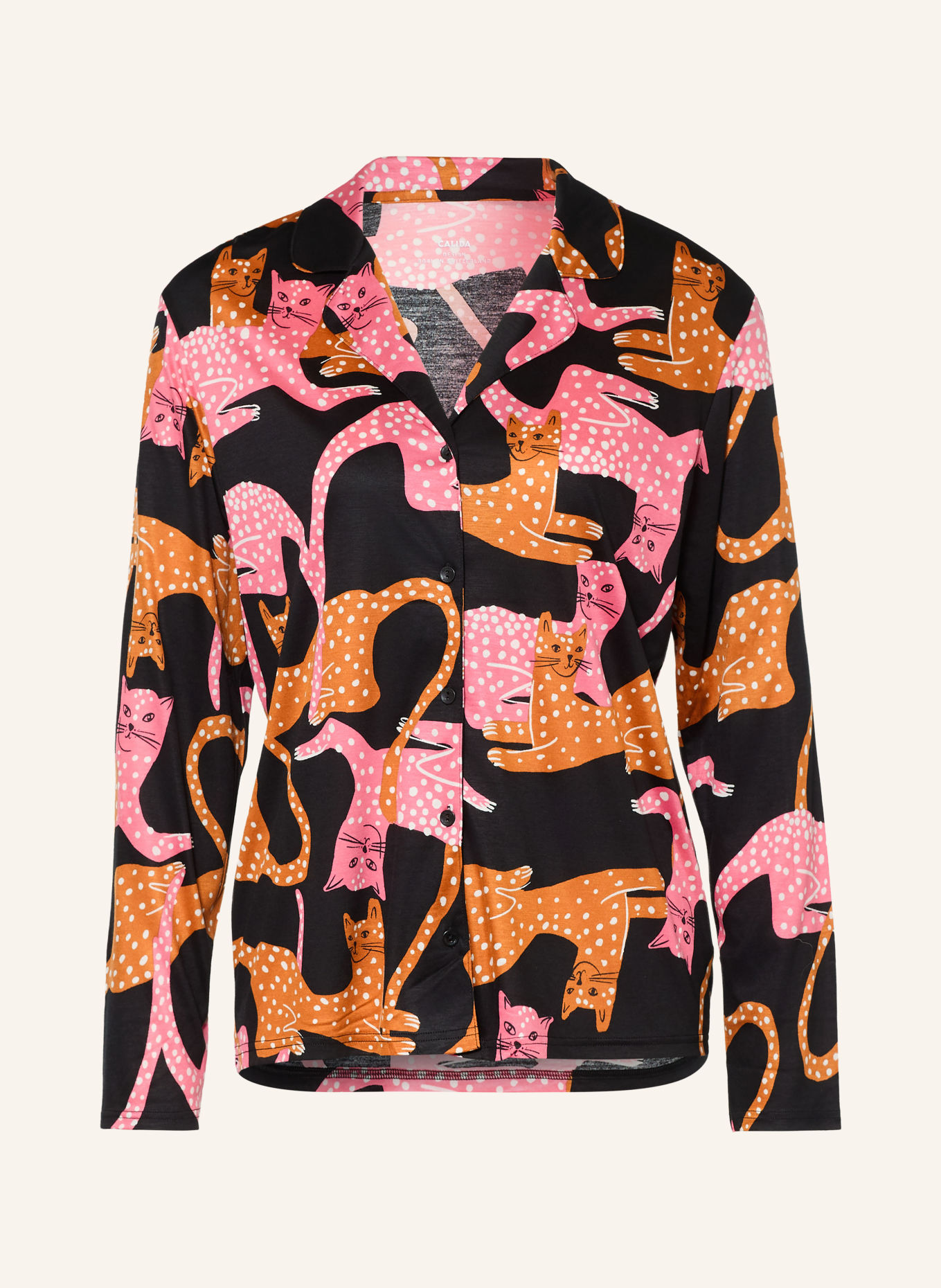 CALIDA Pyjamashirt SLEEP OVER M&M: ZWART / ROZE / WIT