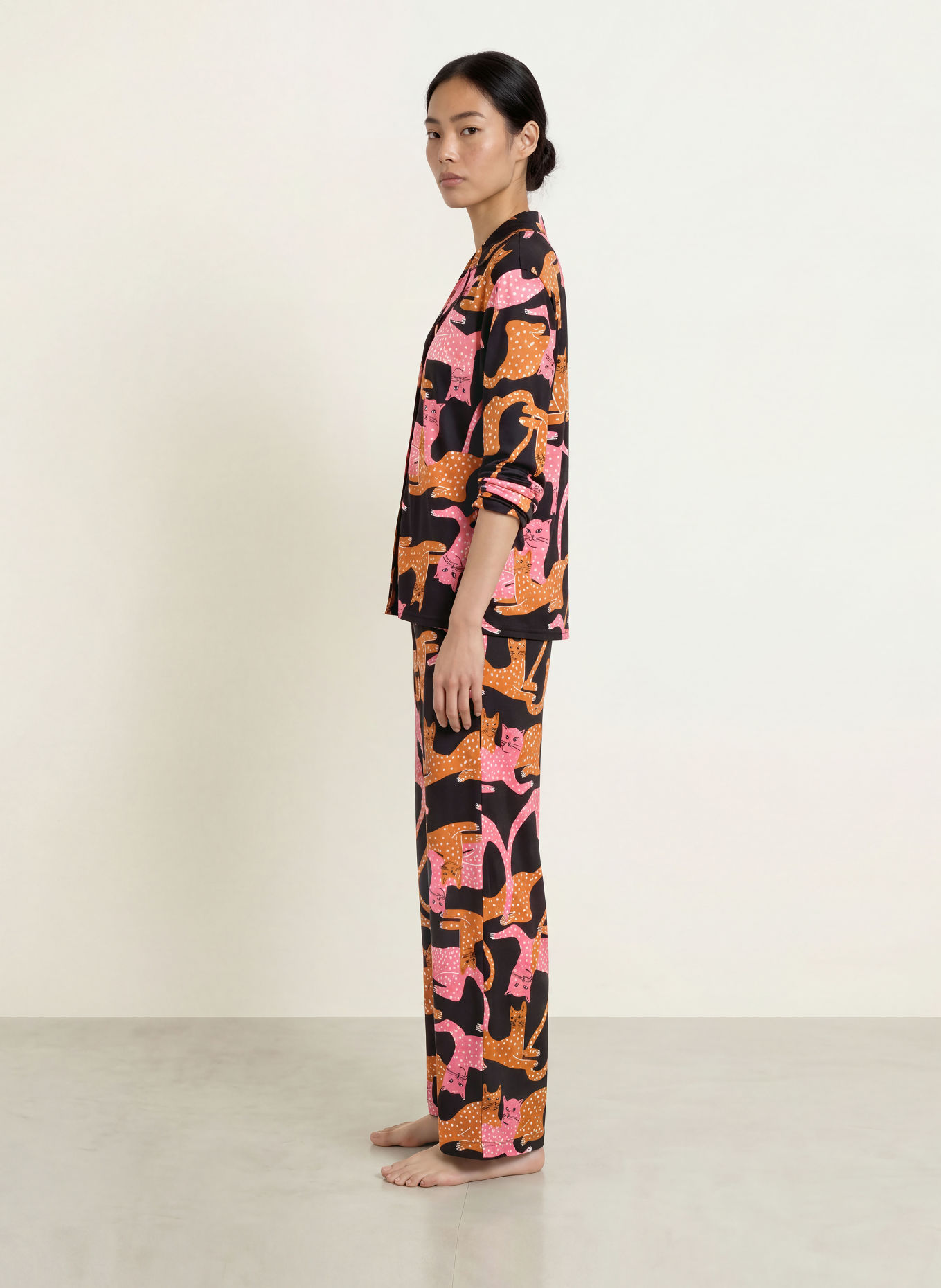 CALIDA Pyjamashirt SLEEP OVER M&M: ZWART / ROZE / WIT