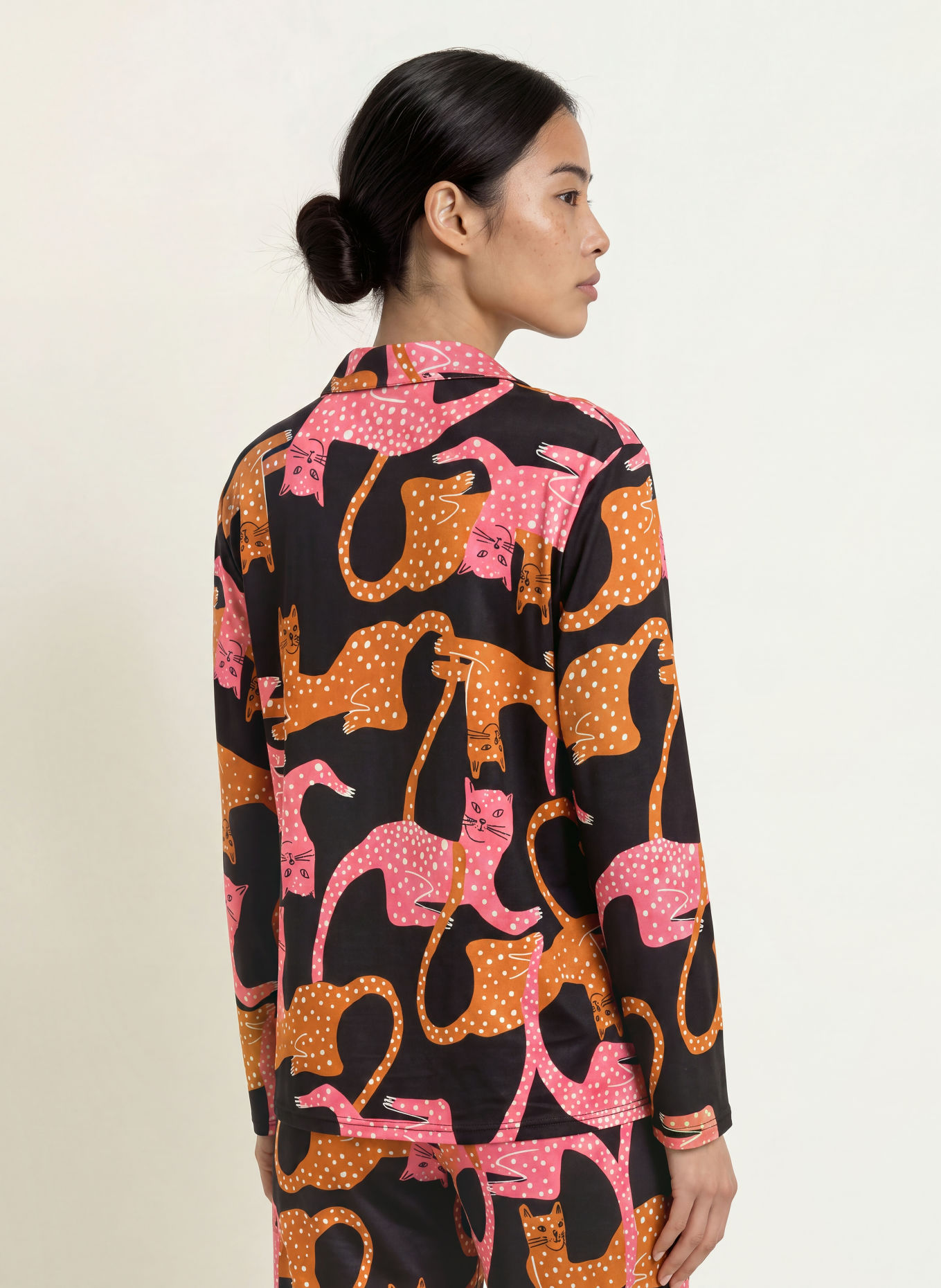 CALIDA Pyjamashirt SLEEP OVER M&M: ZWART / ROZE / WIT