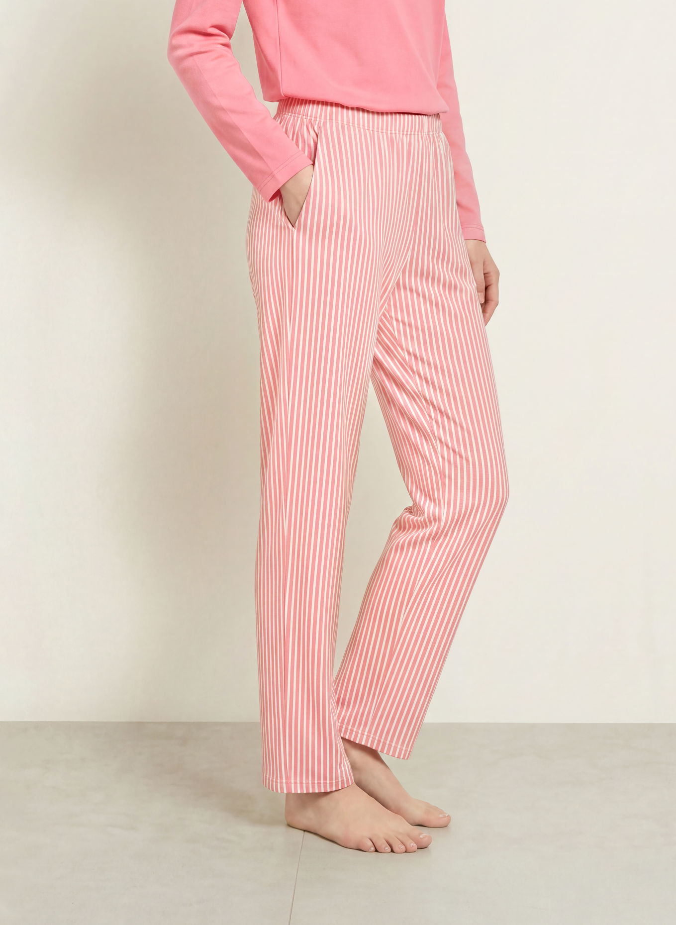CALIDA Pantalon de pyjama: ROSE / VIEUX ROSE / BLANC