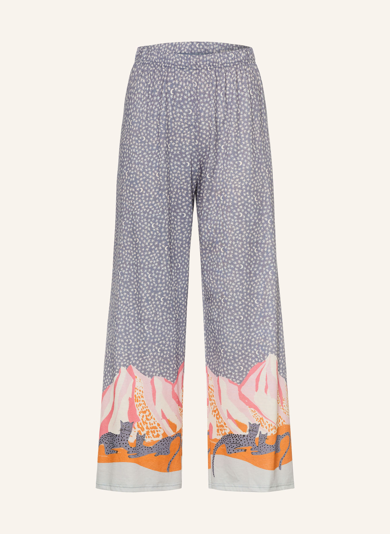 CALIDA 7/8-pyjamabroek SLEEP OVER M&M: BLAUWGRIJS / ROZE / CRÈME