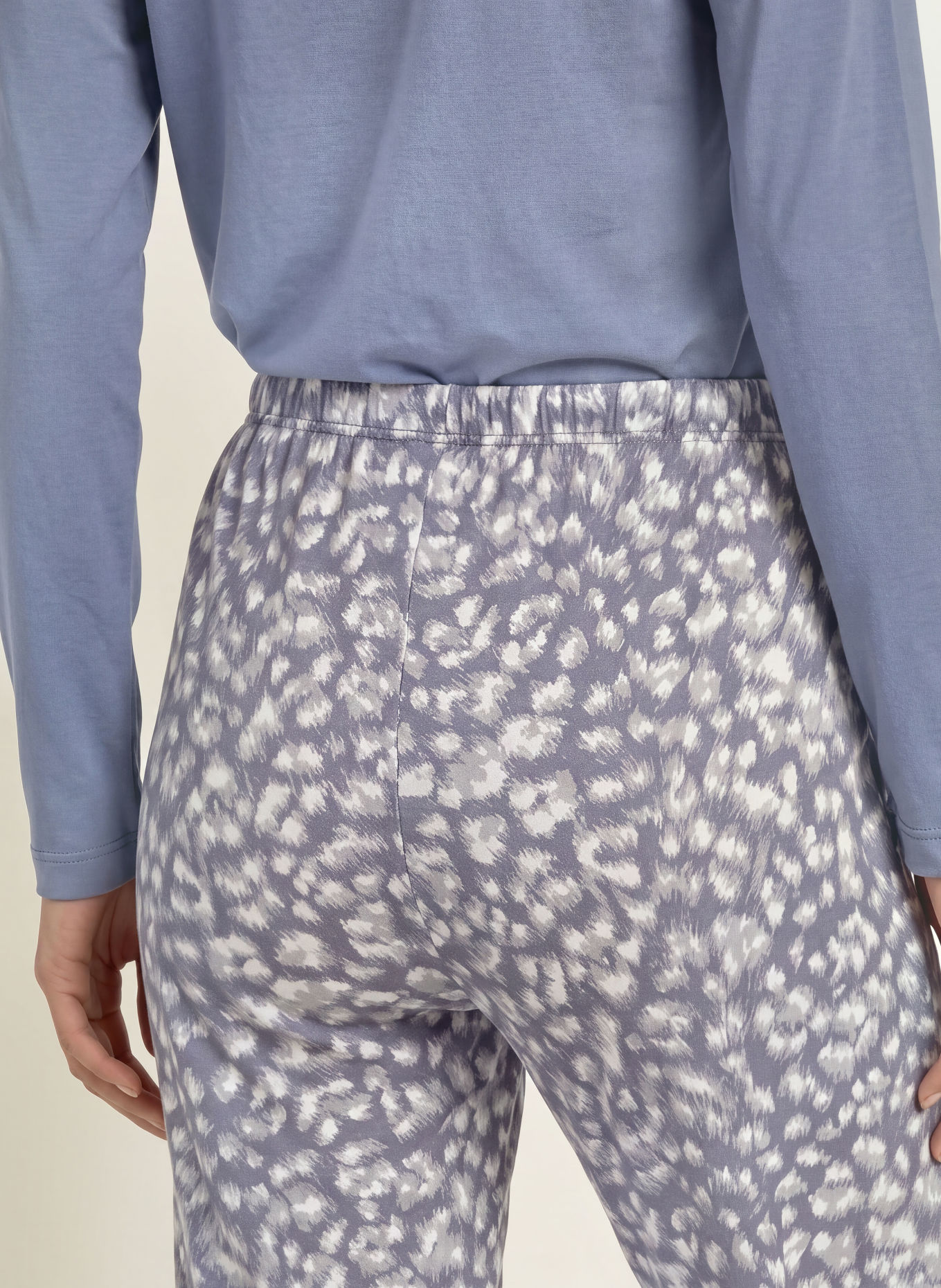 CALIDA Bas de pyjama SLEEP OVER M&M: BLEU GRIS / GRIS CLAIR / BLANC