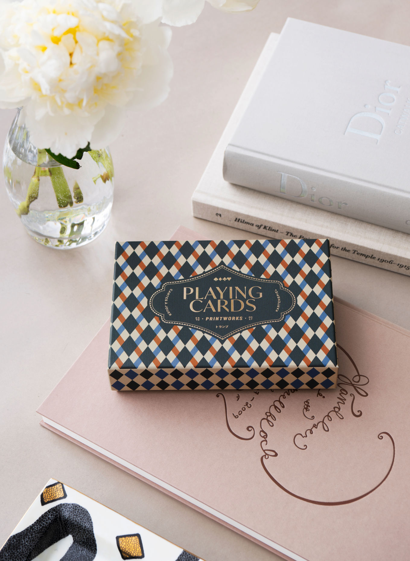 PRINTWORKS PLAYING CARDS BAZAAR Card Game Set: DARK GREEN / BEIGE / BLUE