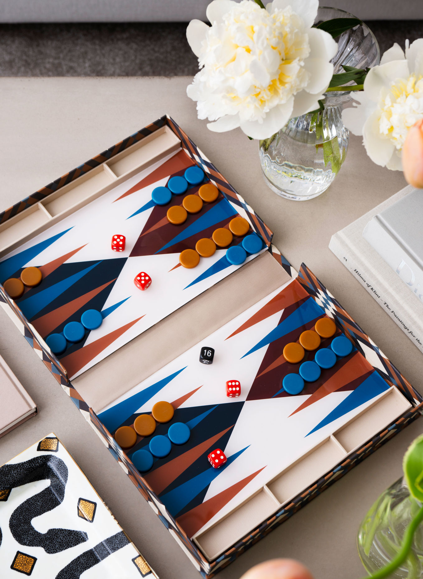 PRINTWORKS Board Game BACKGAMMON BAZAAR: BLACK / BROWN / TEAL