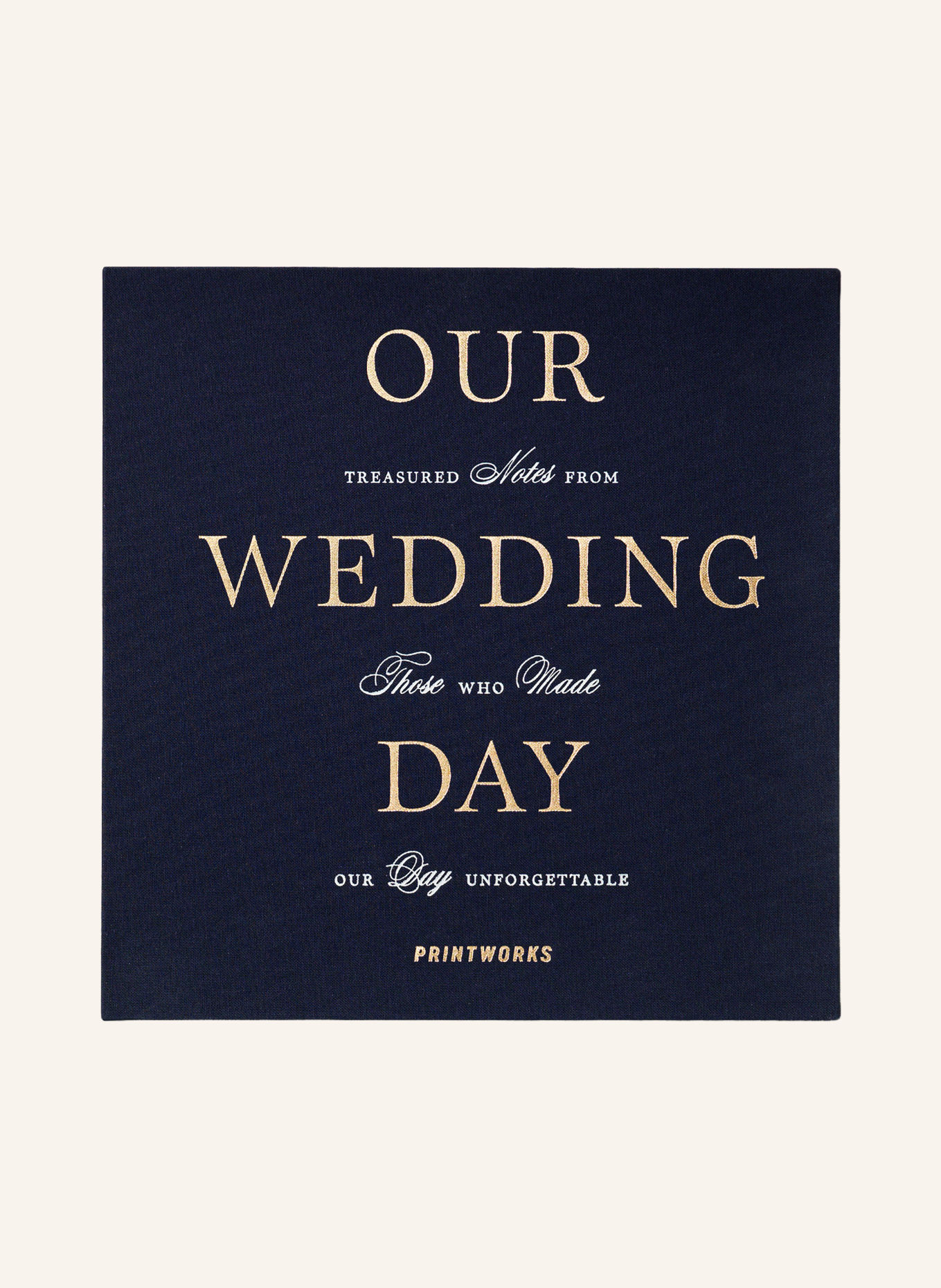 PRINTWORKS Livre d'or « OUR WEDDDING DAY »: BLEU FONCÉ / OR / BLANC