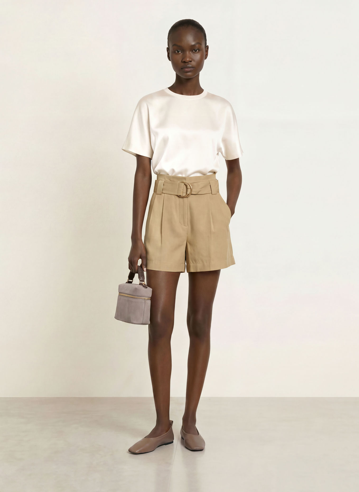 REISS LANA Shorts: BEIGE