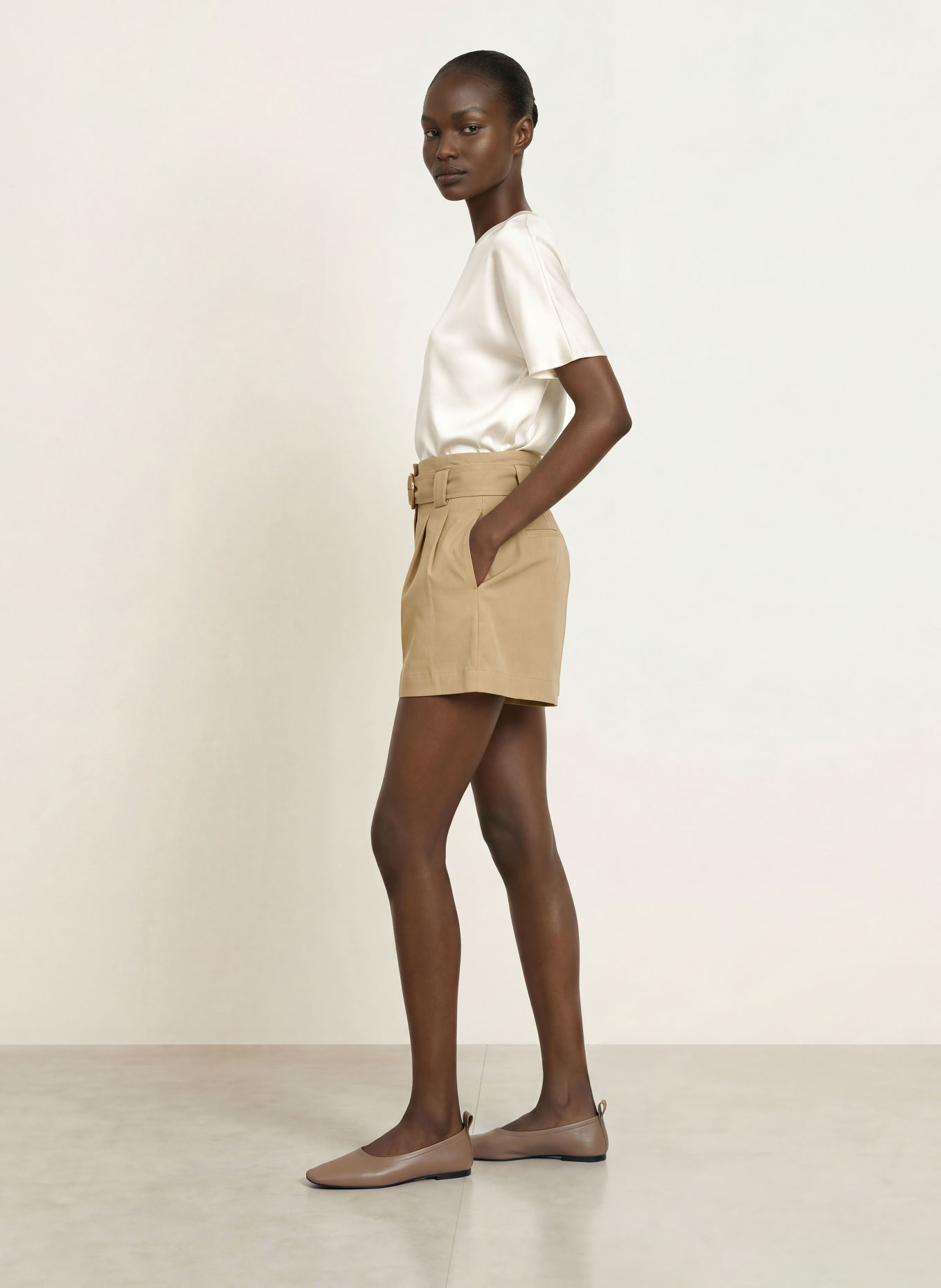 REISS LANA Shorts: BEIGE