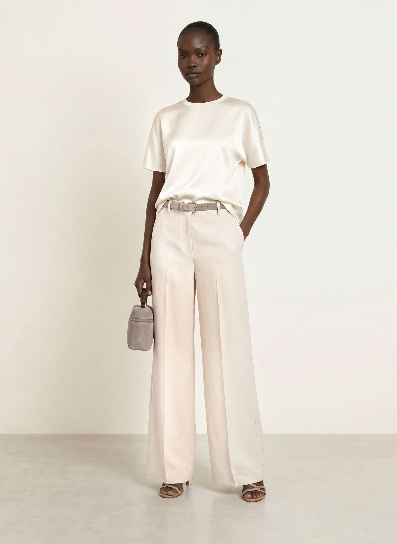REISS LENA Silk Shirt blouse: ECRU