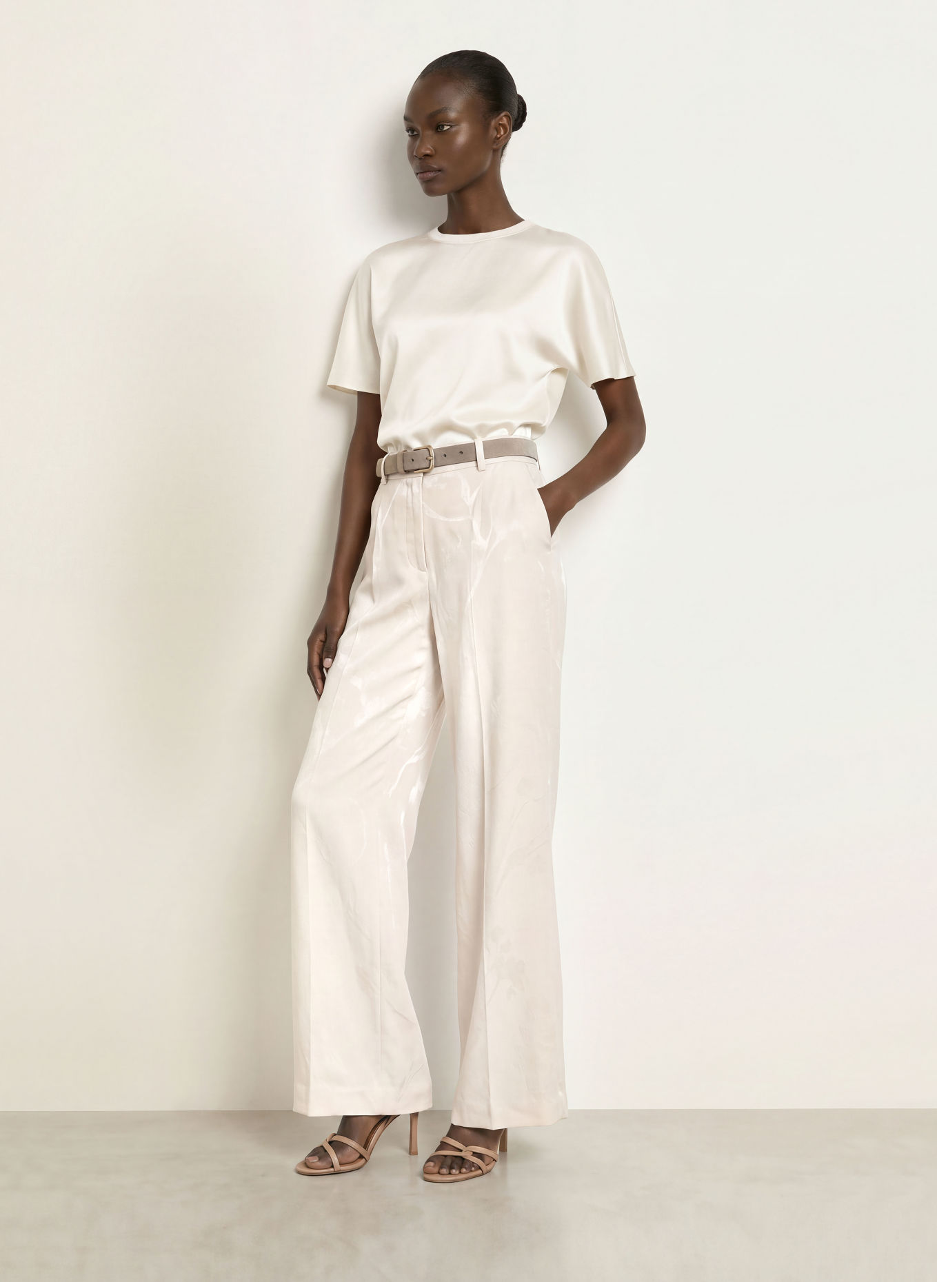 REISS LENA Silk Shirt blouse: ECRU
