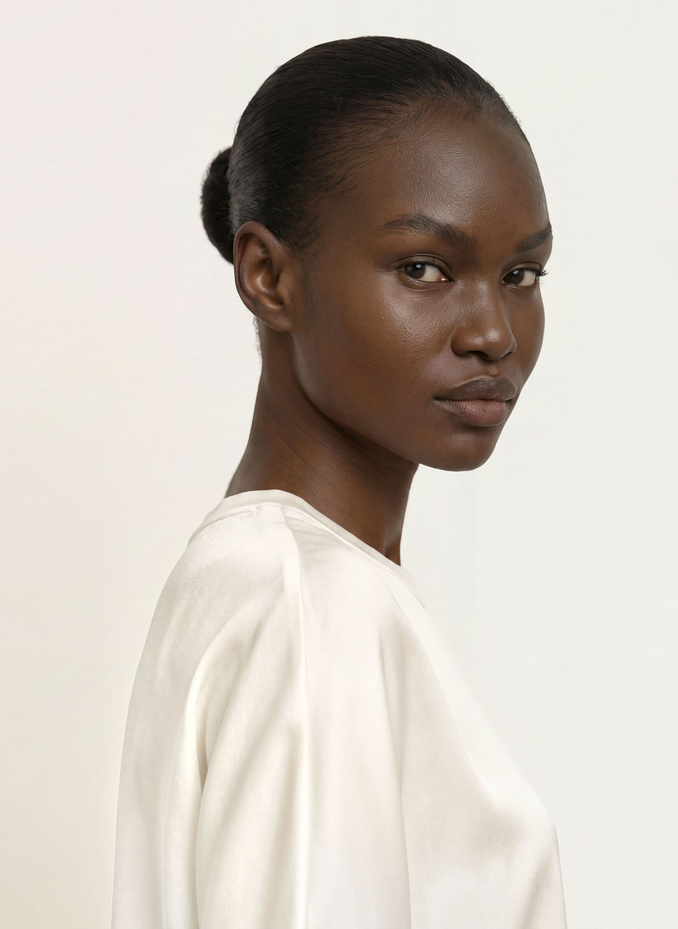 REISS LENA Silk Shirt blouse: ECRU