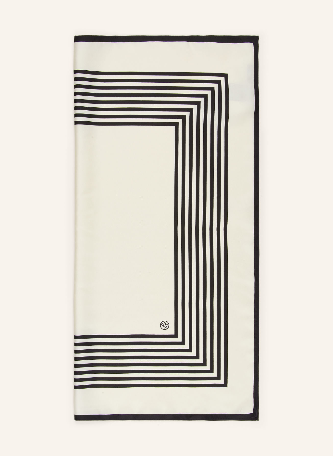 LESCARF Seidentuch: CREME / SCHWARZ