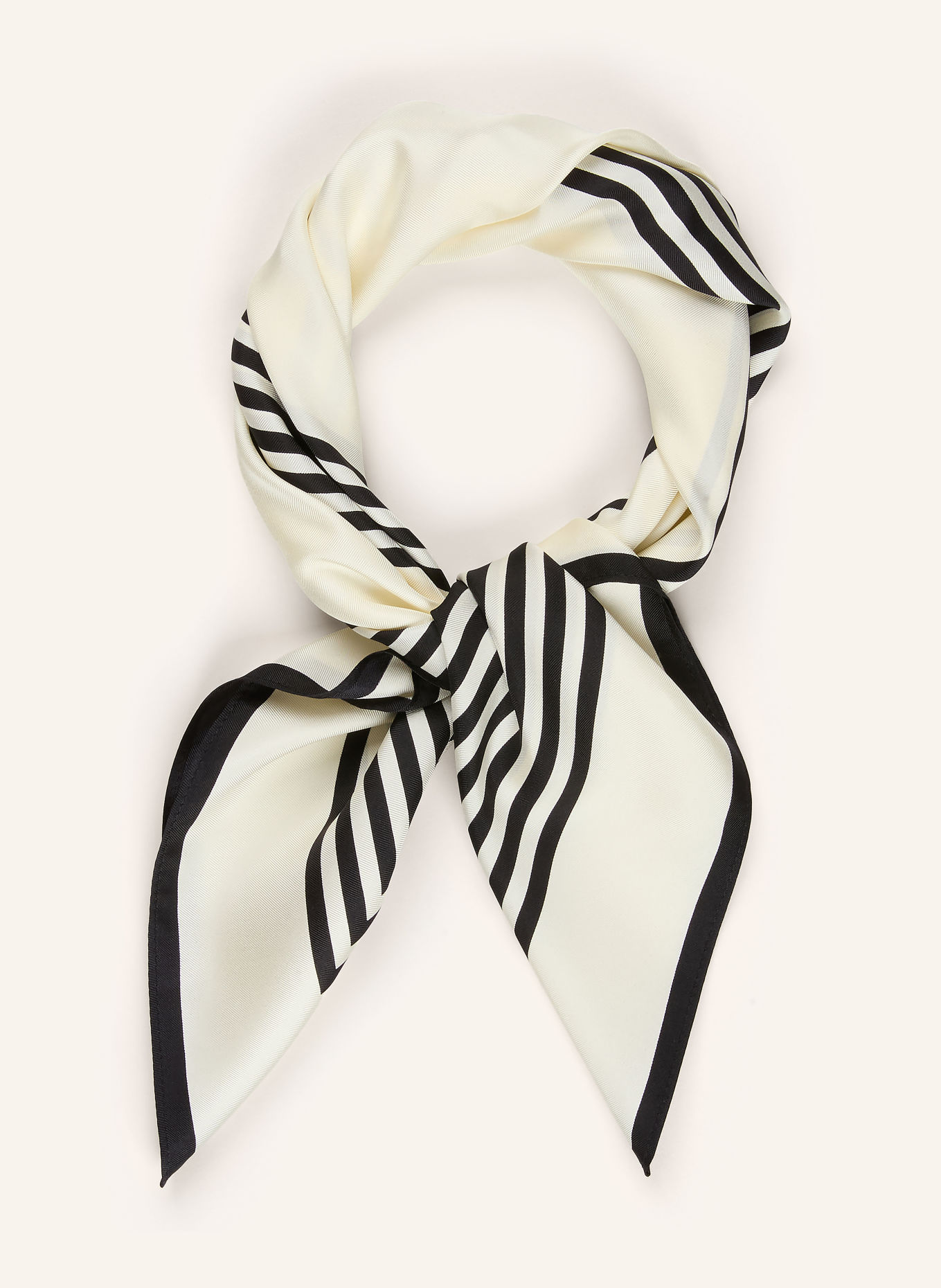 LESCARF Seidentuch: CREME / SCHWARZ