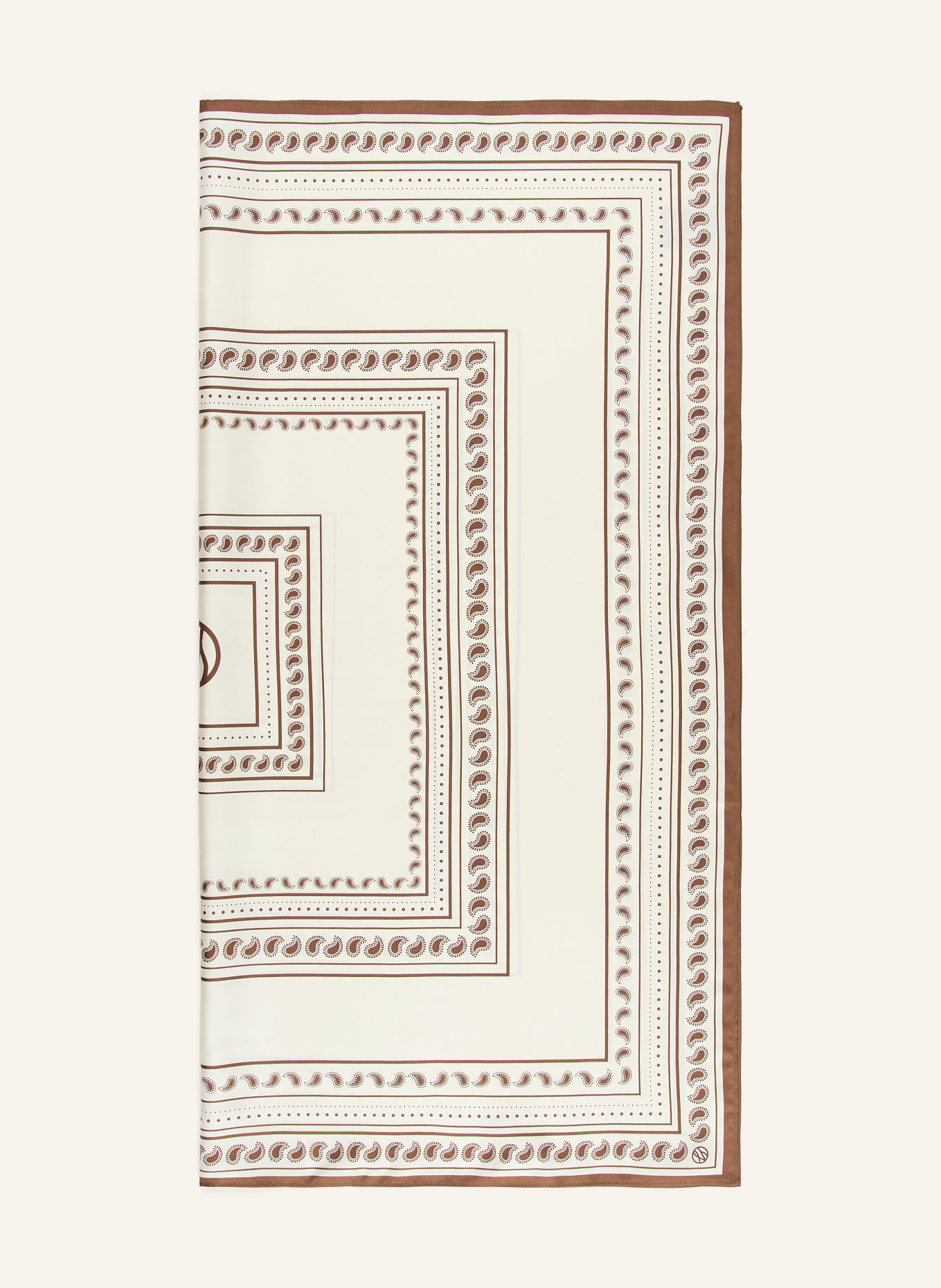 LESCARF Seidentuch: CREME / DUNKELBRAUN