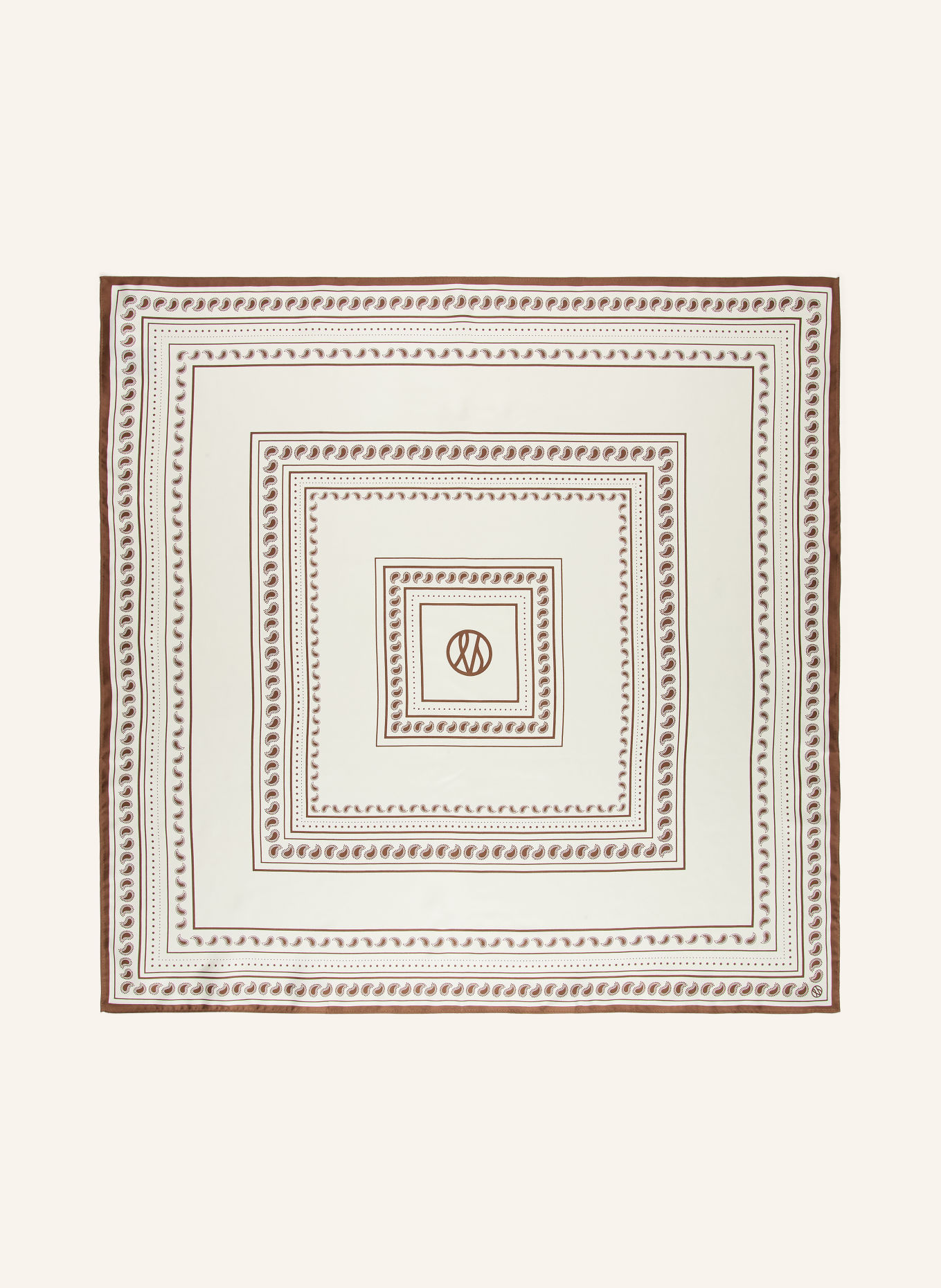 LESCARF Seidentuch: CREME / DUNKELBRAUN
