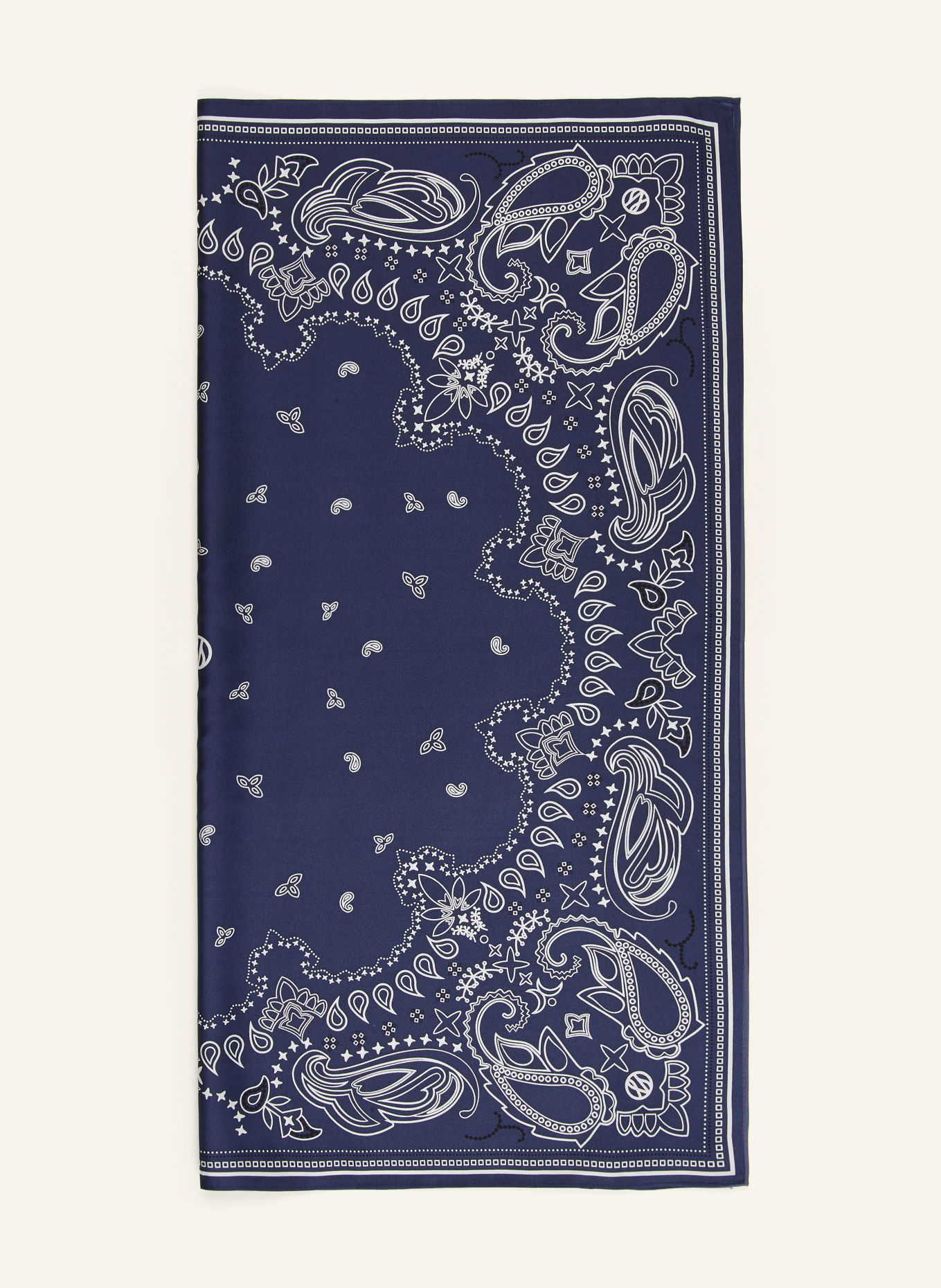 LESCARF Seidentuch: DUNKELBLAU / WEISS