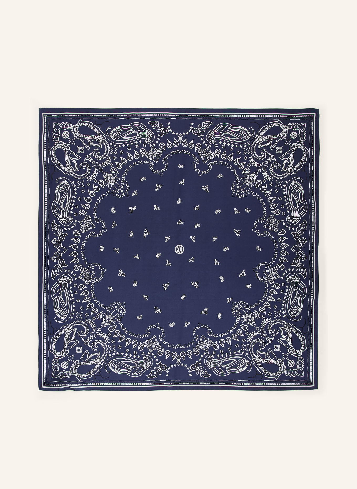 LESCARF Seidentuch: DUNKELBLAU / WEISS