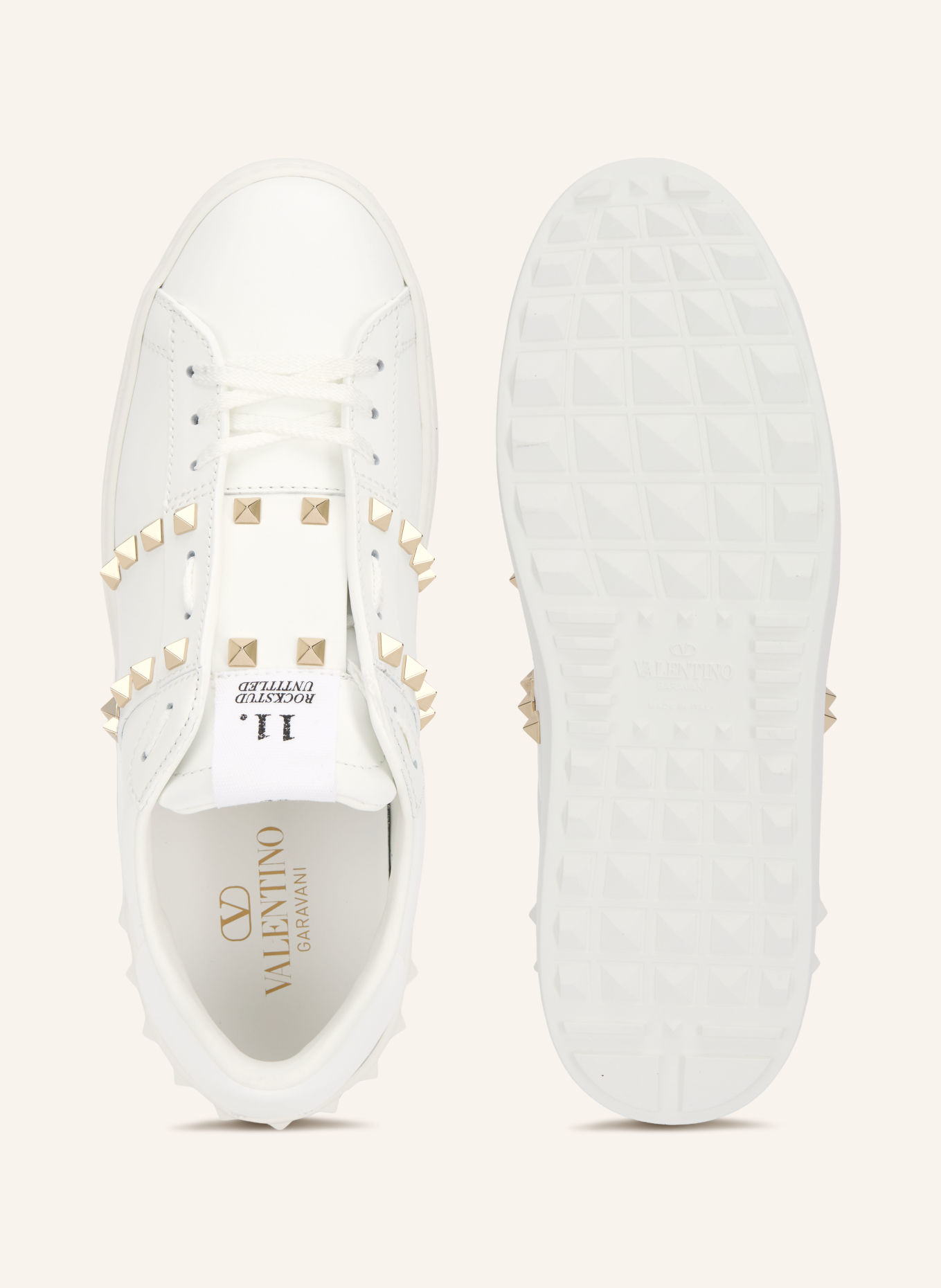 VALENTINO GARAVANI Sneakers ROCKSTUD UNTITLED met studs: WIT / GOUD