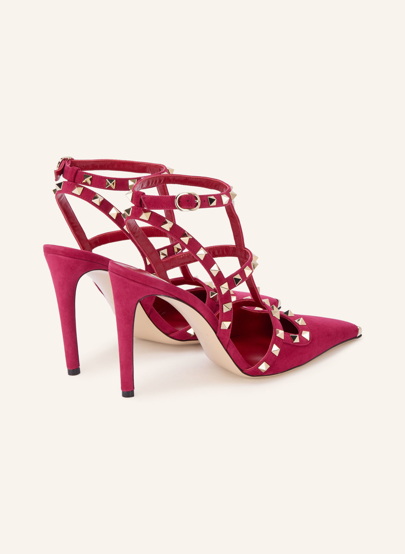 VALENTINO GARAVANI Slingpumps ROCKSTUD med nitter: RØD / GULD