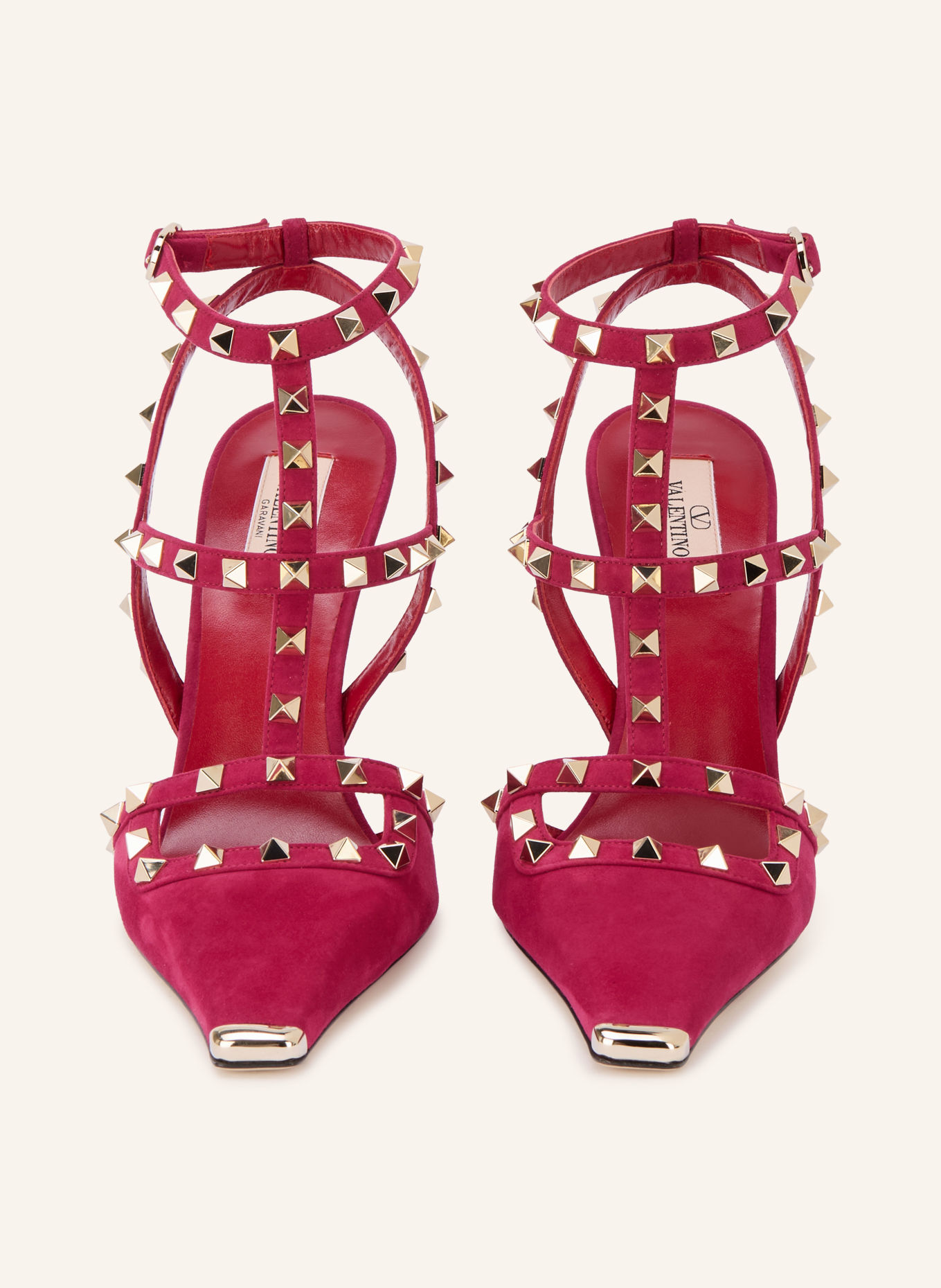 VALENTINO GARAVANI Slingpumps ROCKSTUD med nitter: RØD / GULD