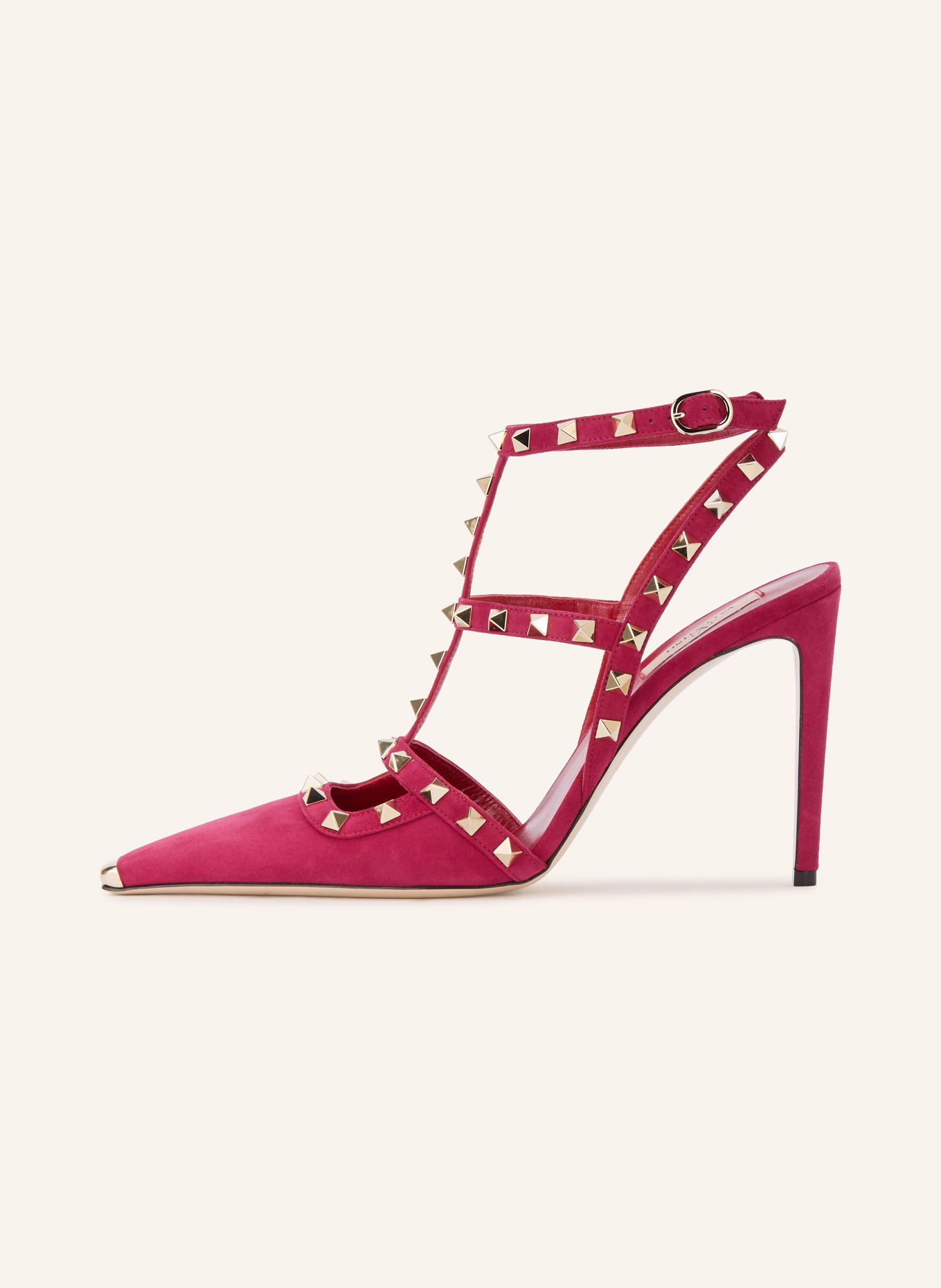 VALENTINO GARAVANI Slingpumps ROCKSTUD med nitter: RØD / GULD