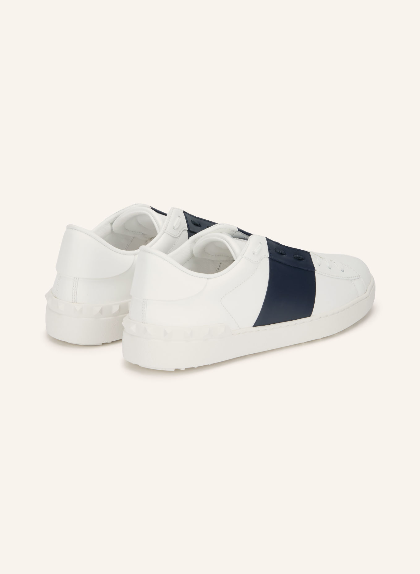 VALENTINO GARAVANI Sneaker OPEN: WEISS / DUNKELBLAU