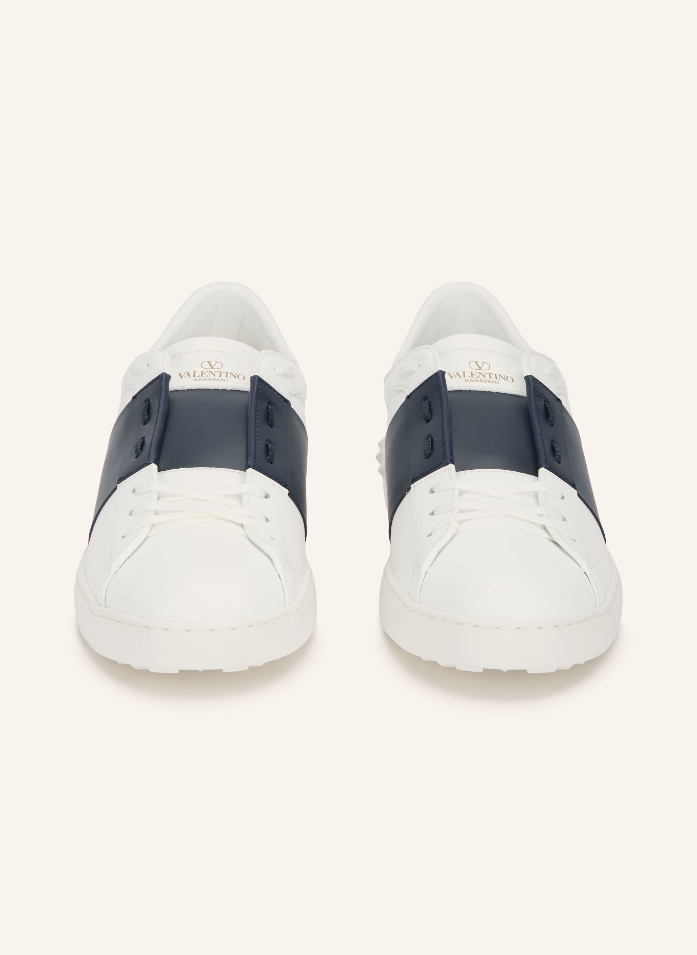 VALENTINO GARAVANI Sneaker OPEN: WEISS / DUNKELBLAU