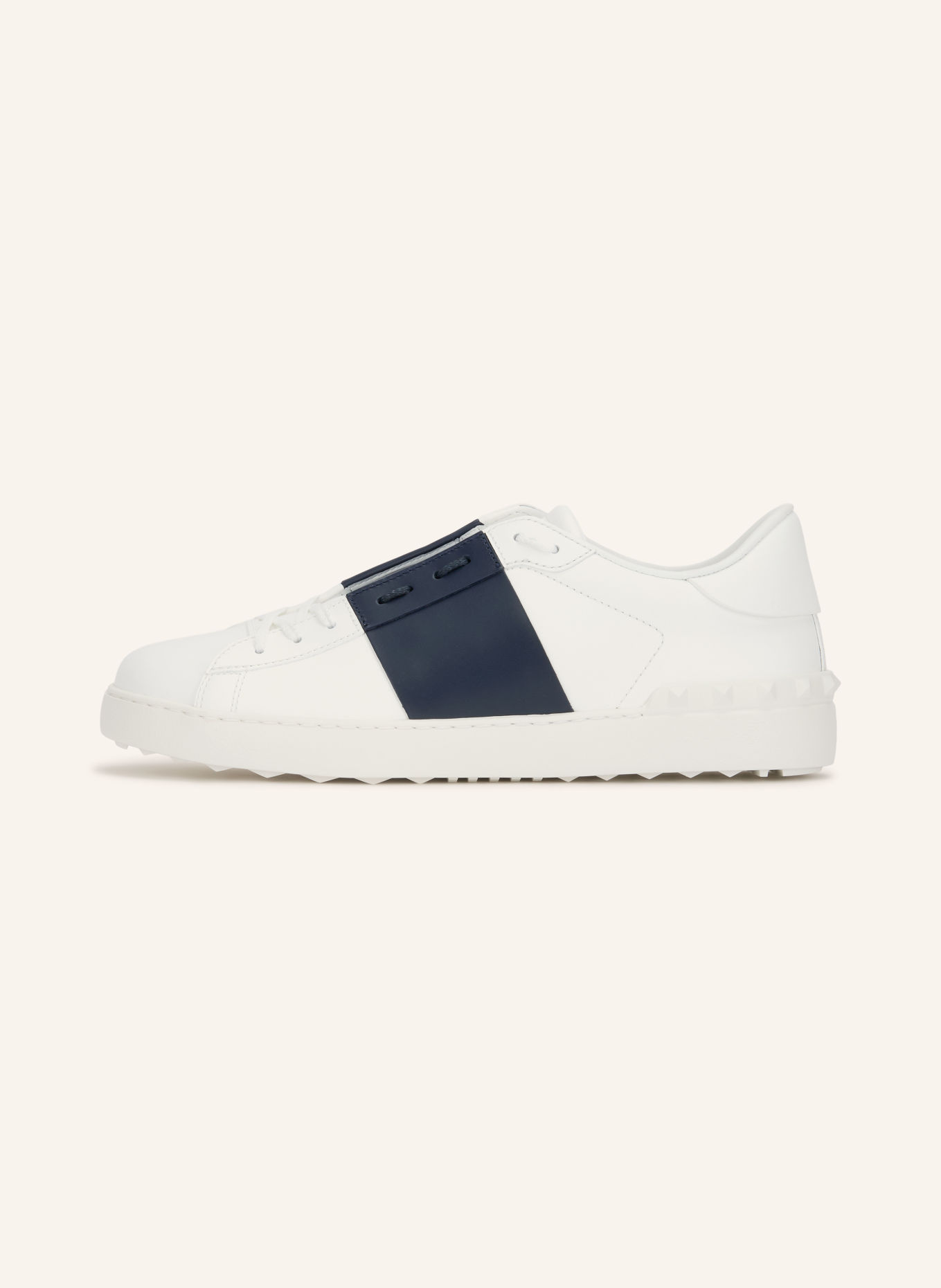 VALENTINO GARAVANI Sneaker OPEN: WEISS / DUNKELBLAU